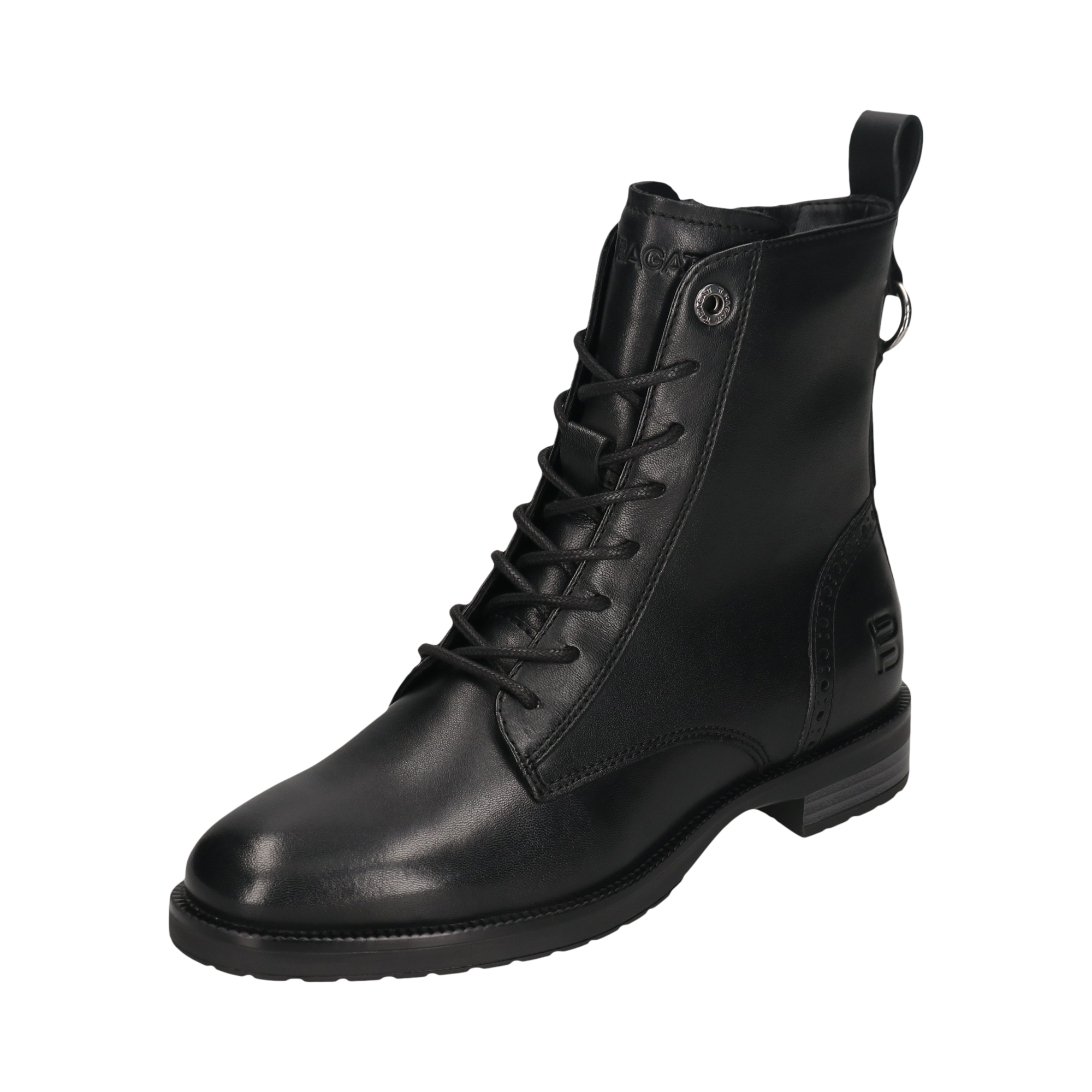 Leather Lace-up Boots black