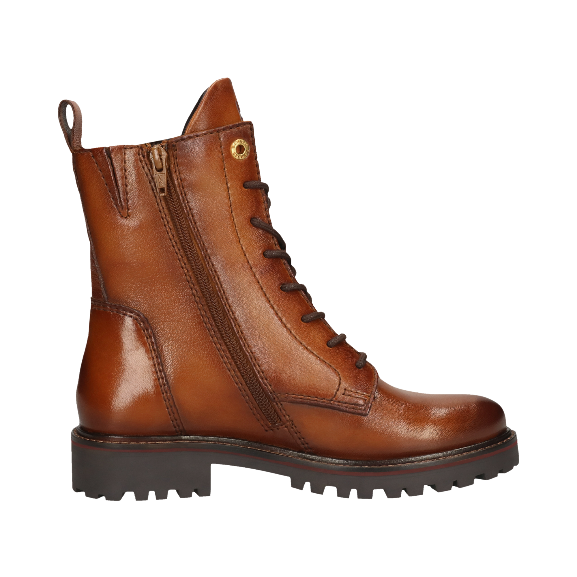 Leather Lace-up Boots cognac