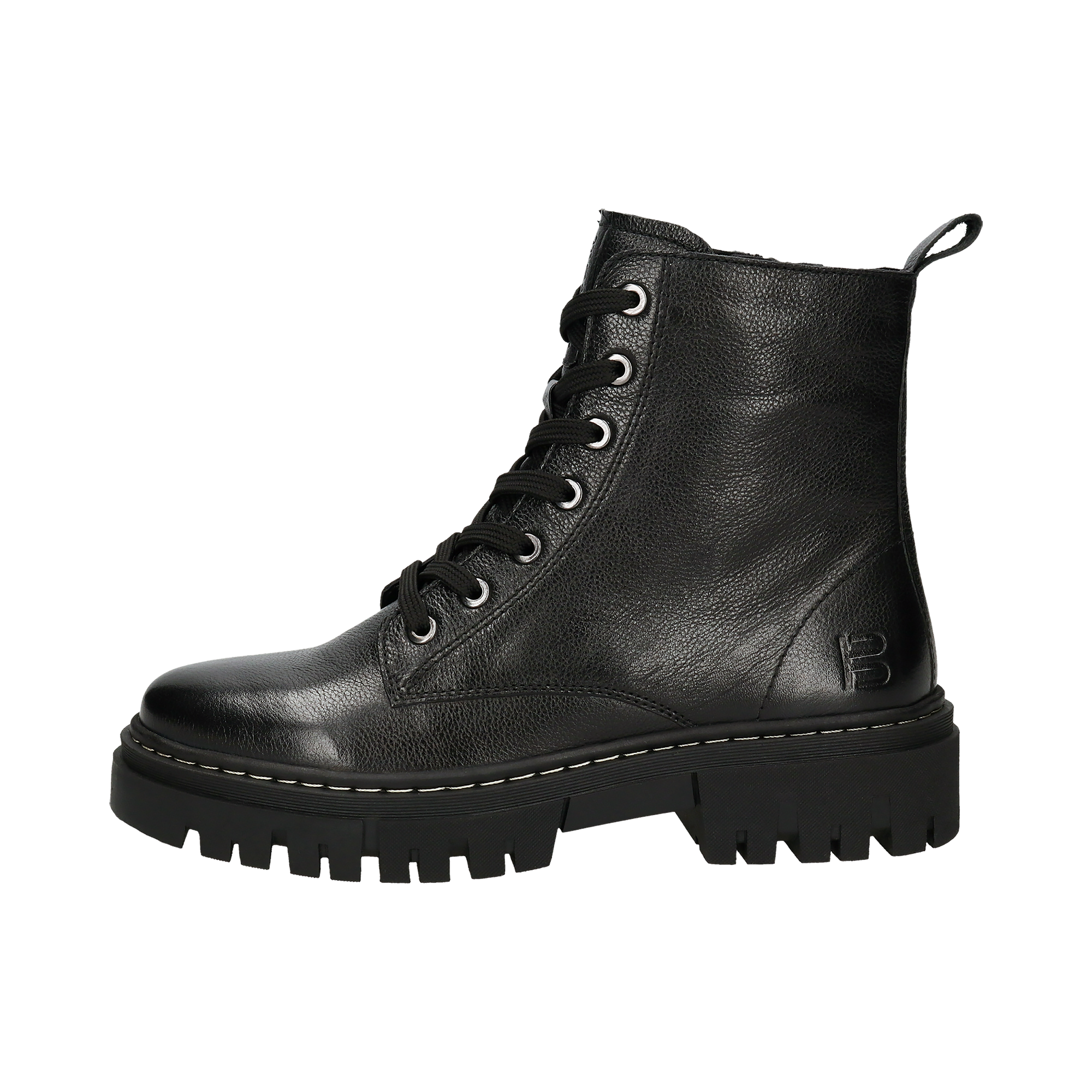 Leder Schnürstiefel schwarz