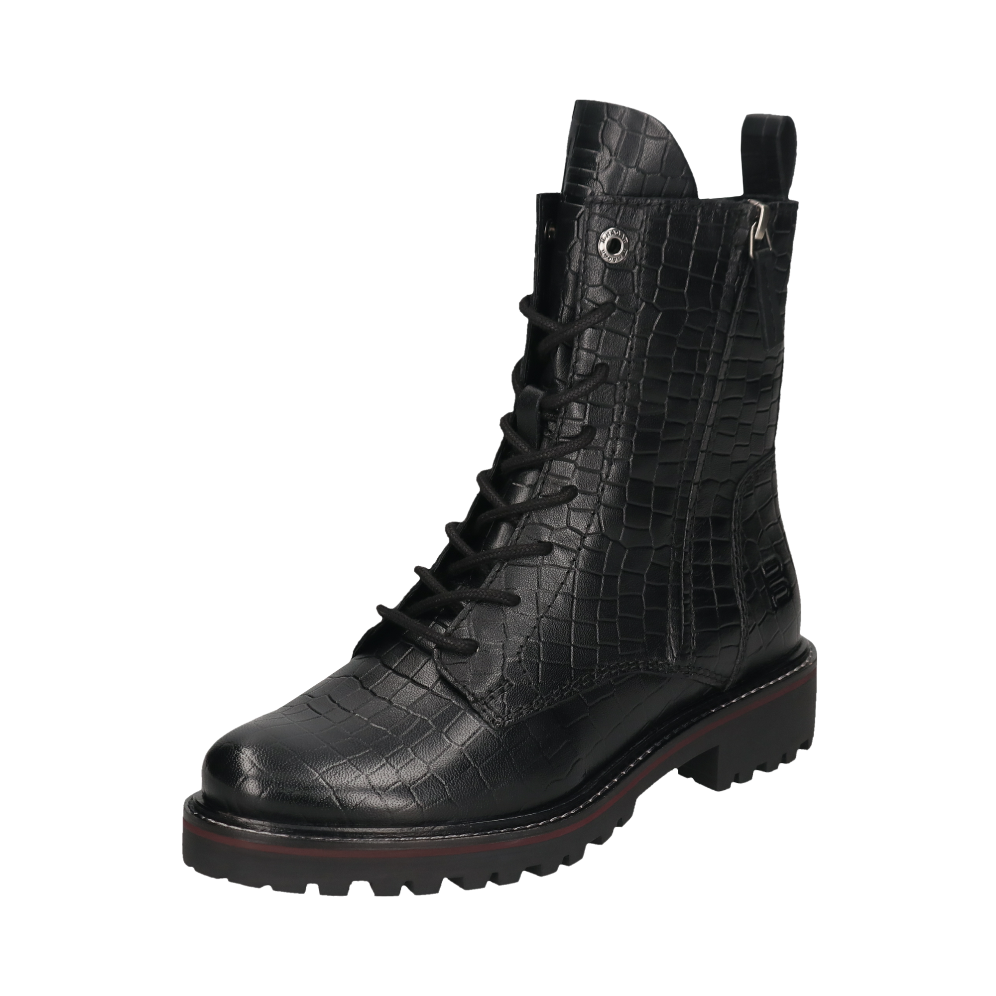 Leather Lace-up Boots black