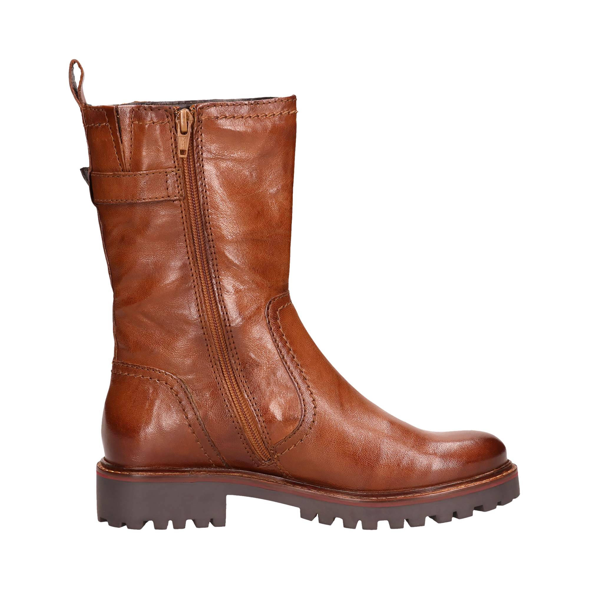 Leder Stiefel cognac