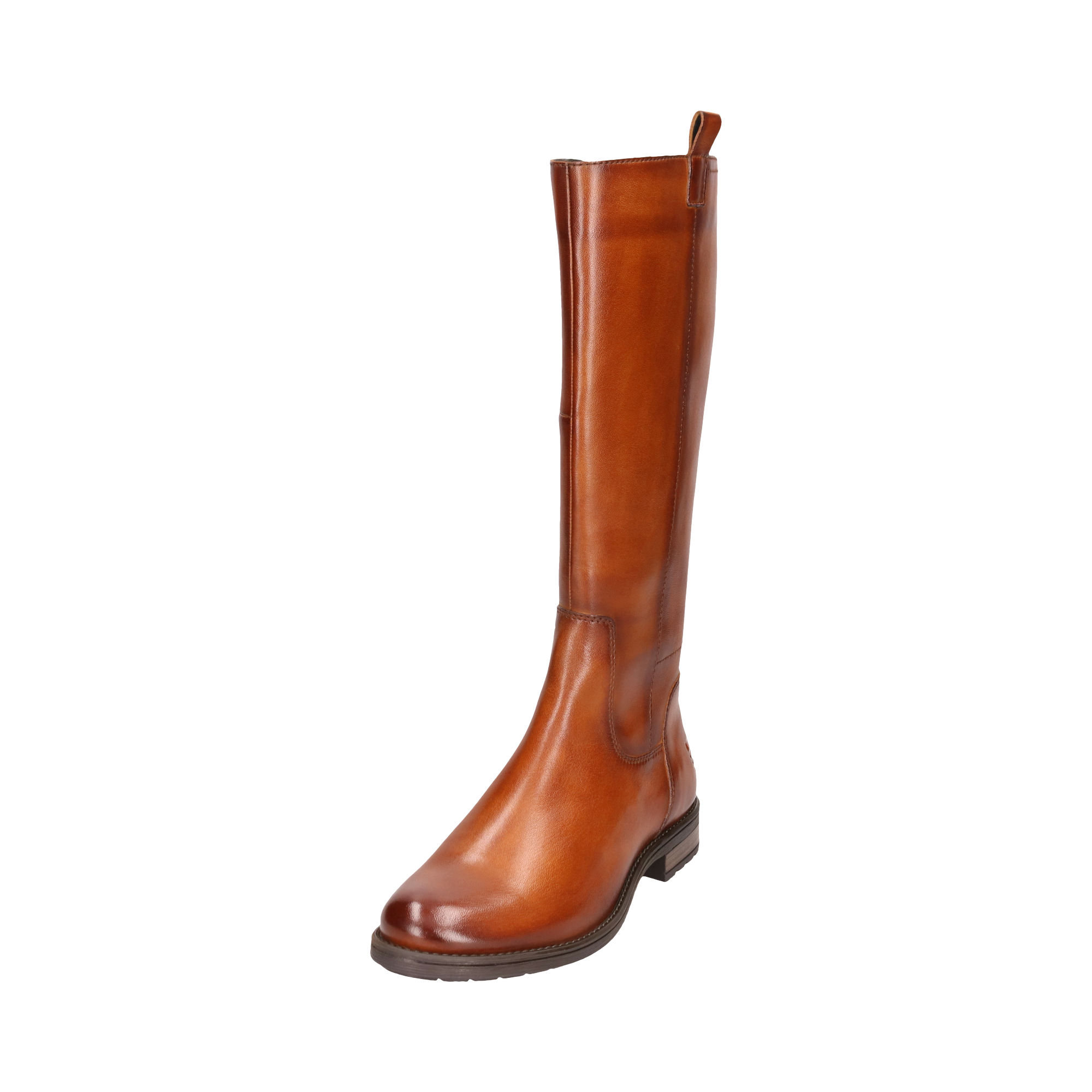 Leder Langschaftstiefel cognac