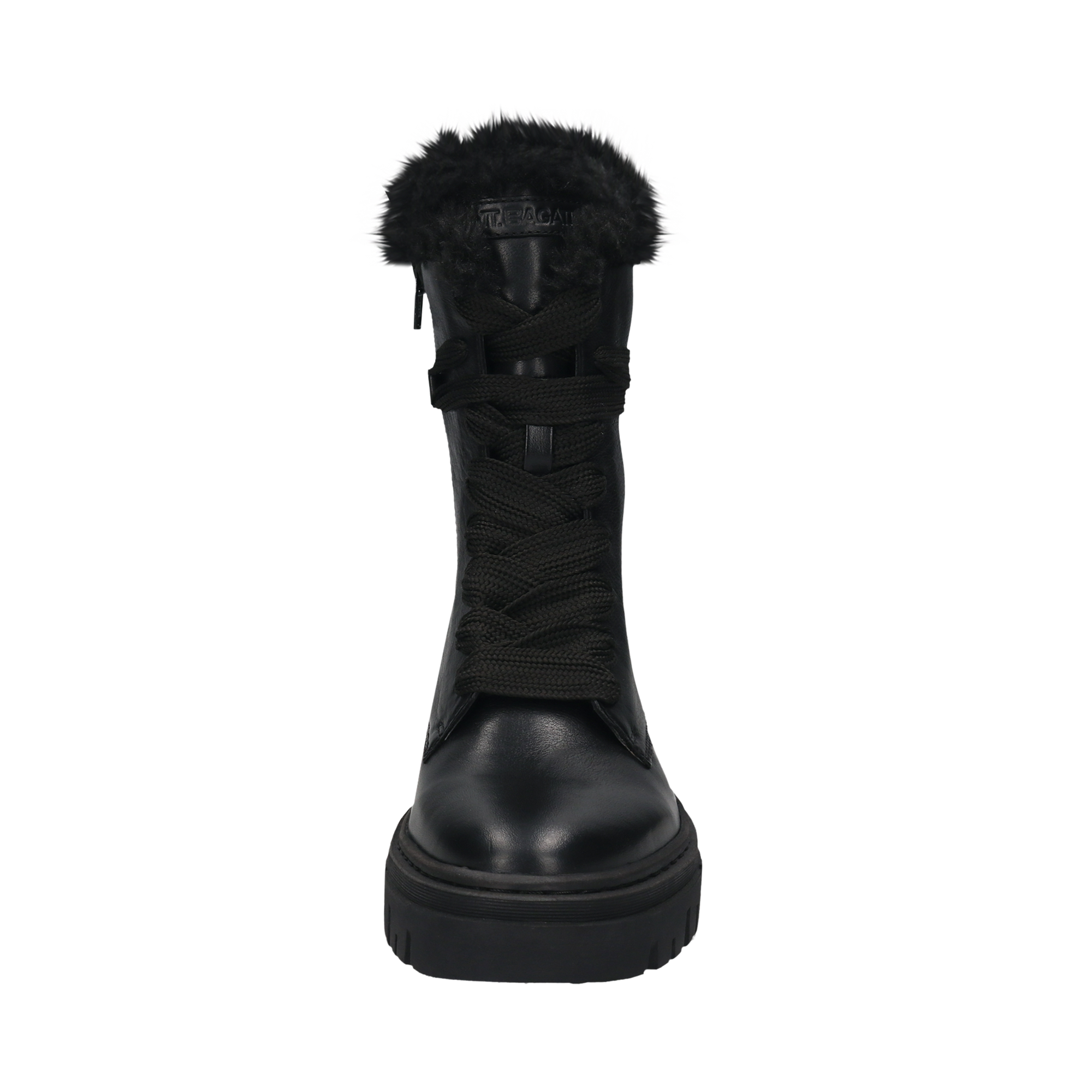 Leather Lace-up Boots black