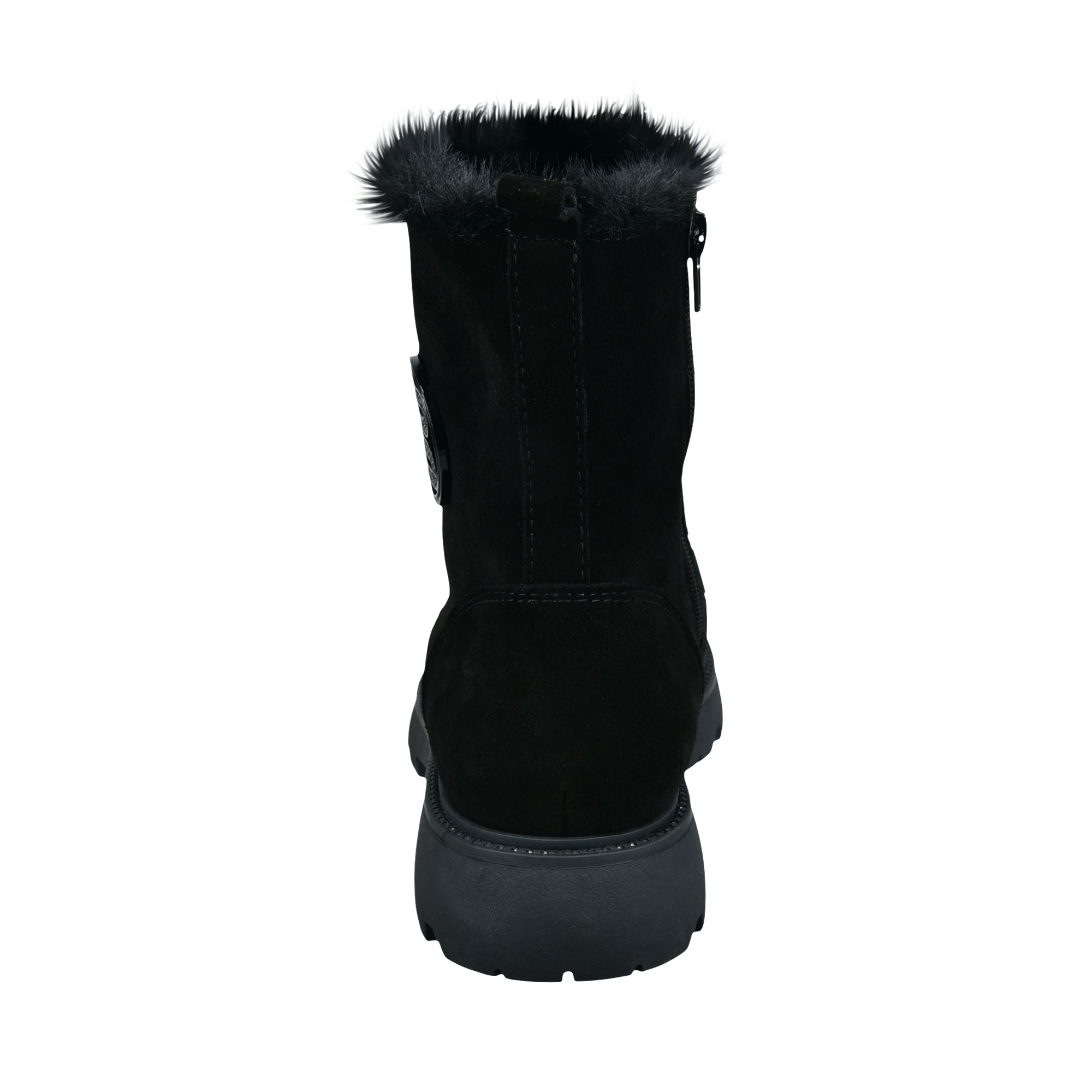 Leather Lace-up Boots black