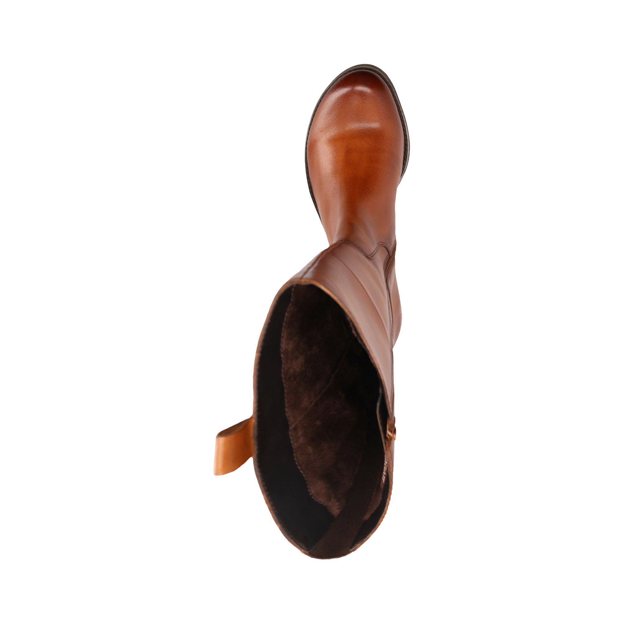 Leder Langschaftstiefel cognac