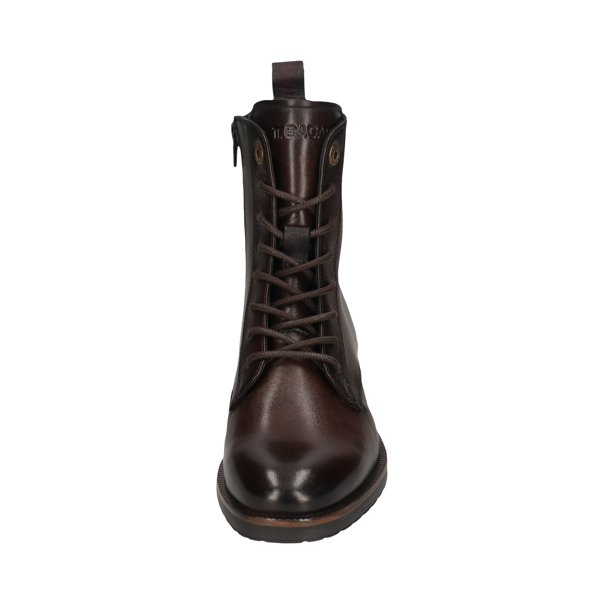 Leather Lace-up Boots dark brown