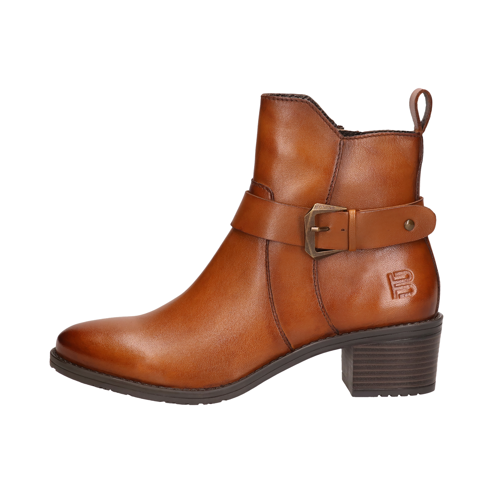 Leder Stiefeletten cognac