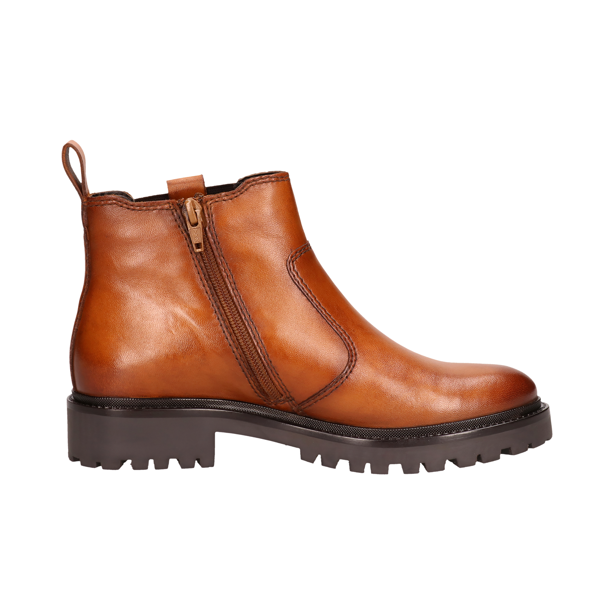 Leder Stiefel cognac