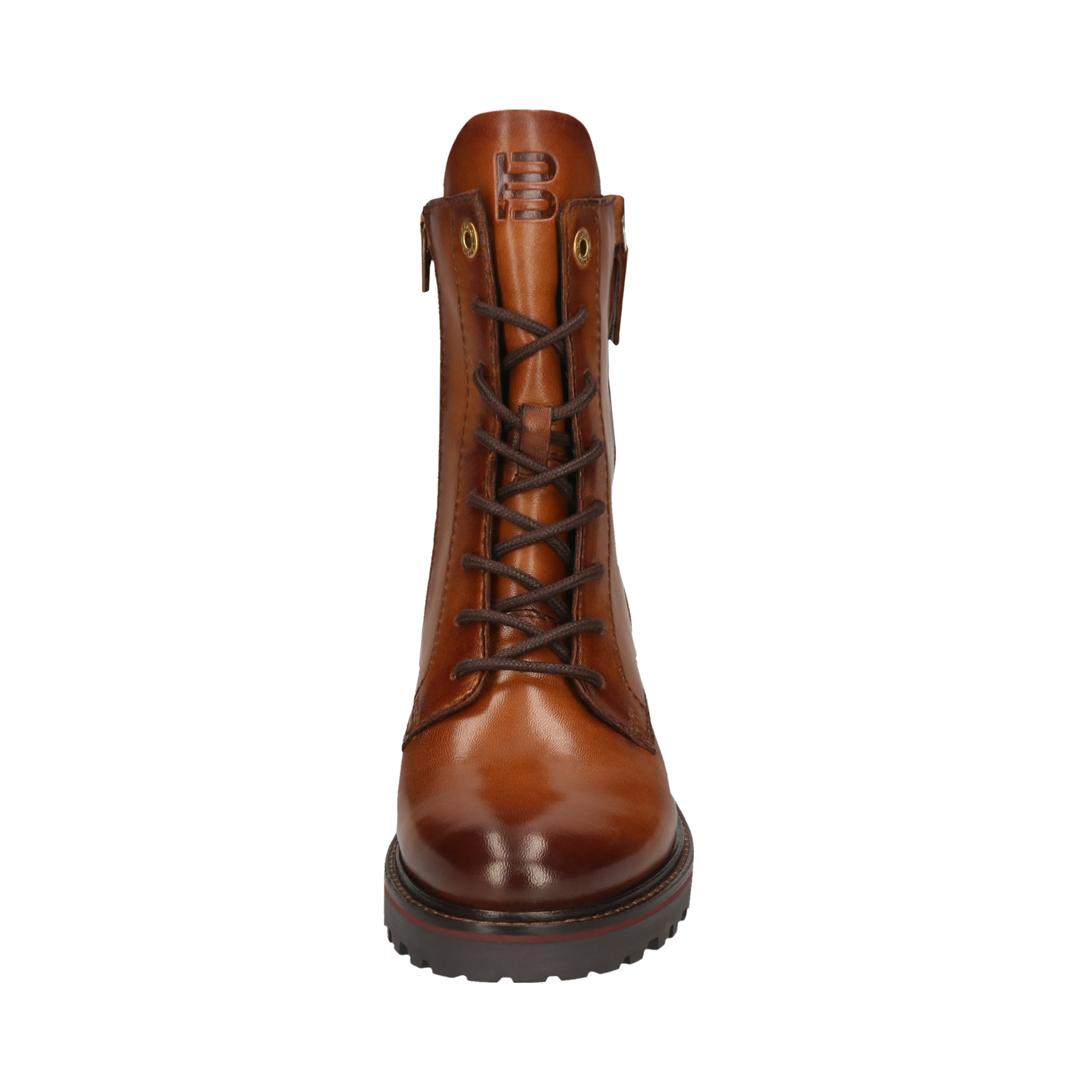 Leather Lace-up Boots cognac