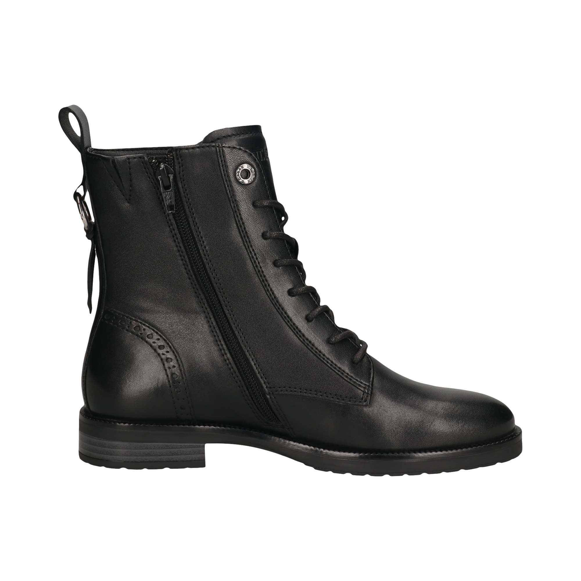 Leather Lace-up Boots black
