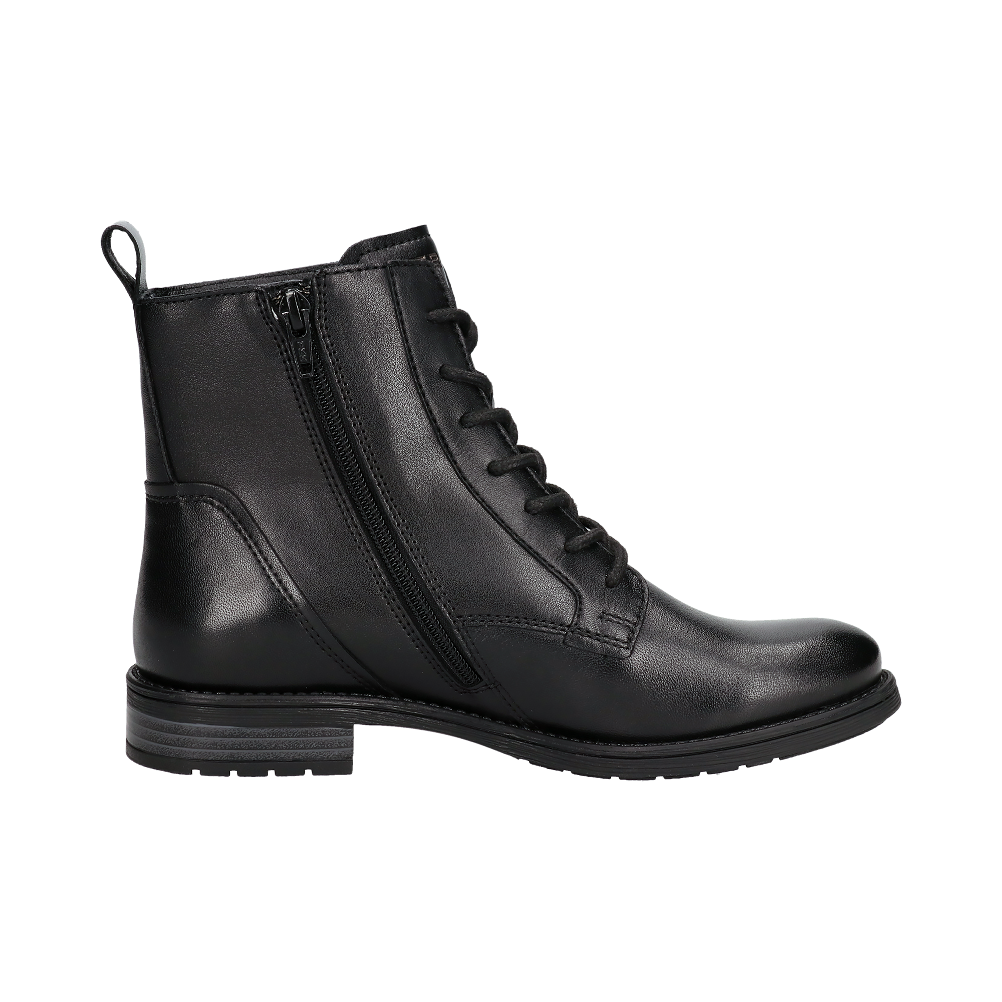 Leder Schnürstiefel schwarz