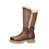 Leder Langschaftstiefel taupe