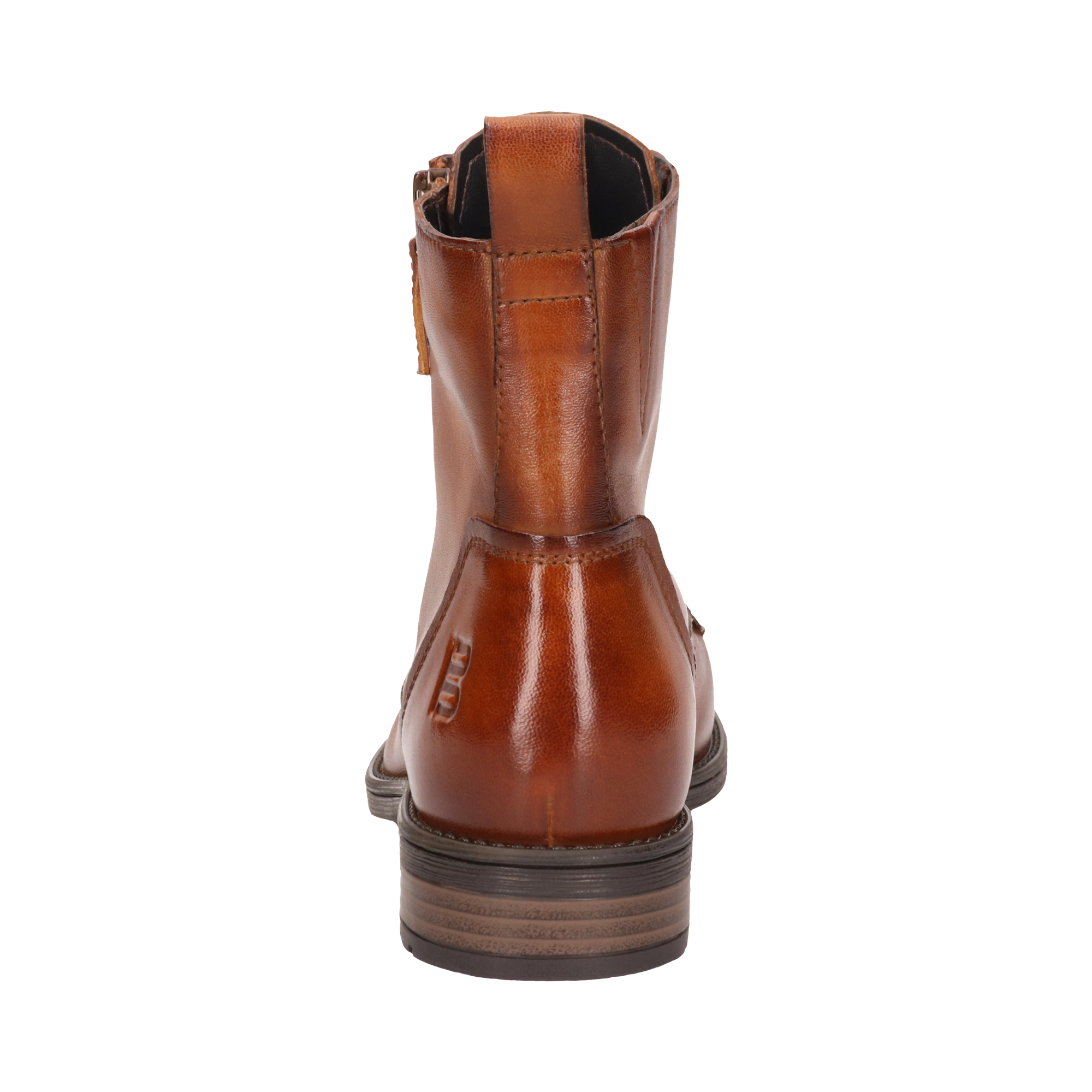 Leder Schnürstiefel cognac