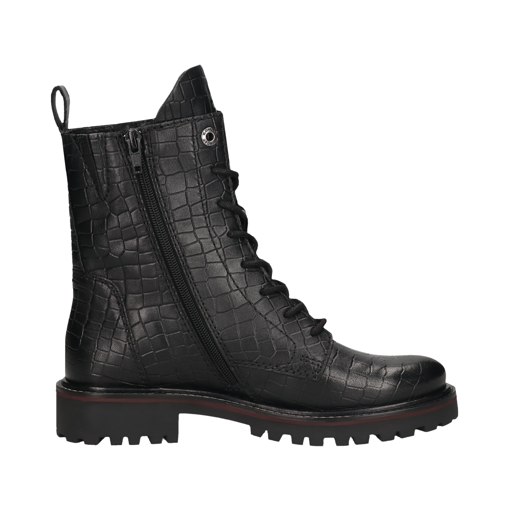 Leather Lace-up Boots black