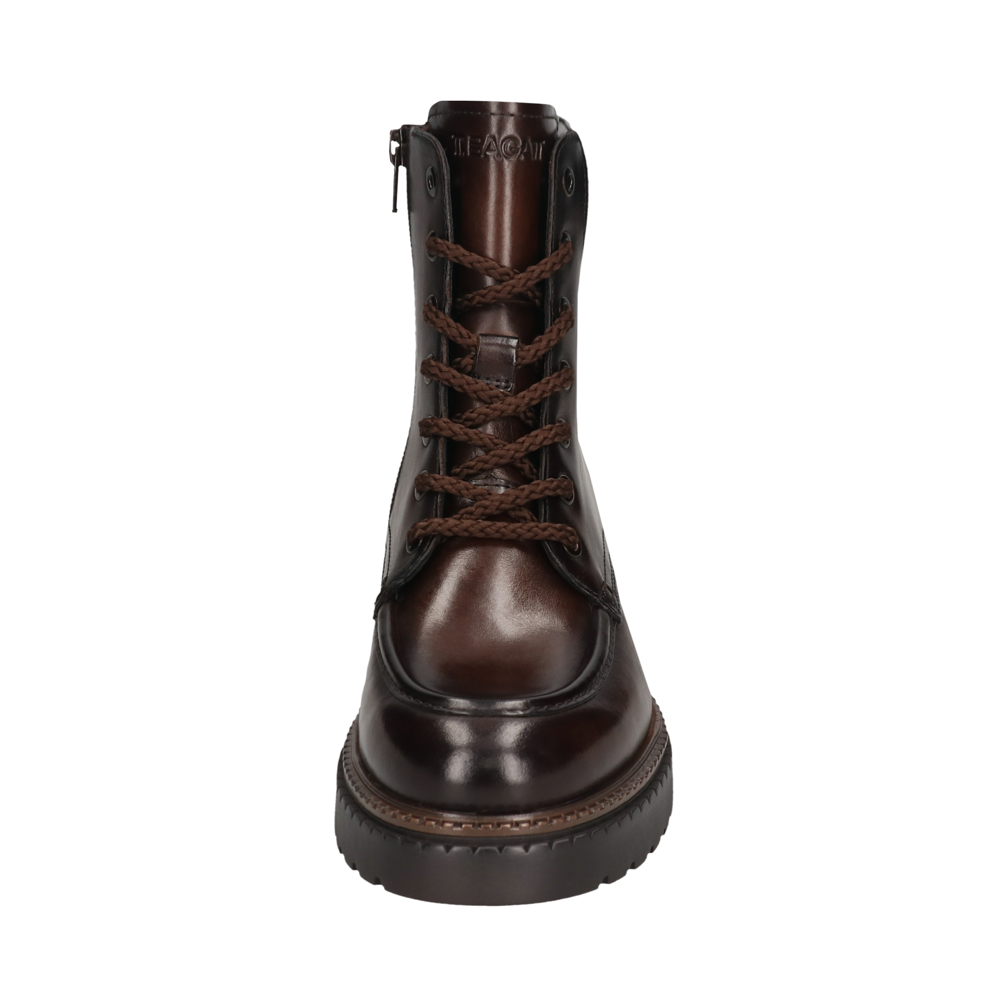 Leather Lace-up Boots dark brown