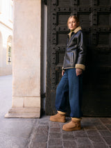 Leder Stiefel braun