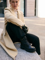 Leather Lace-up Boots  black