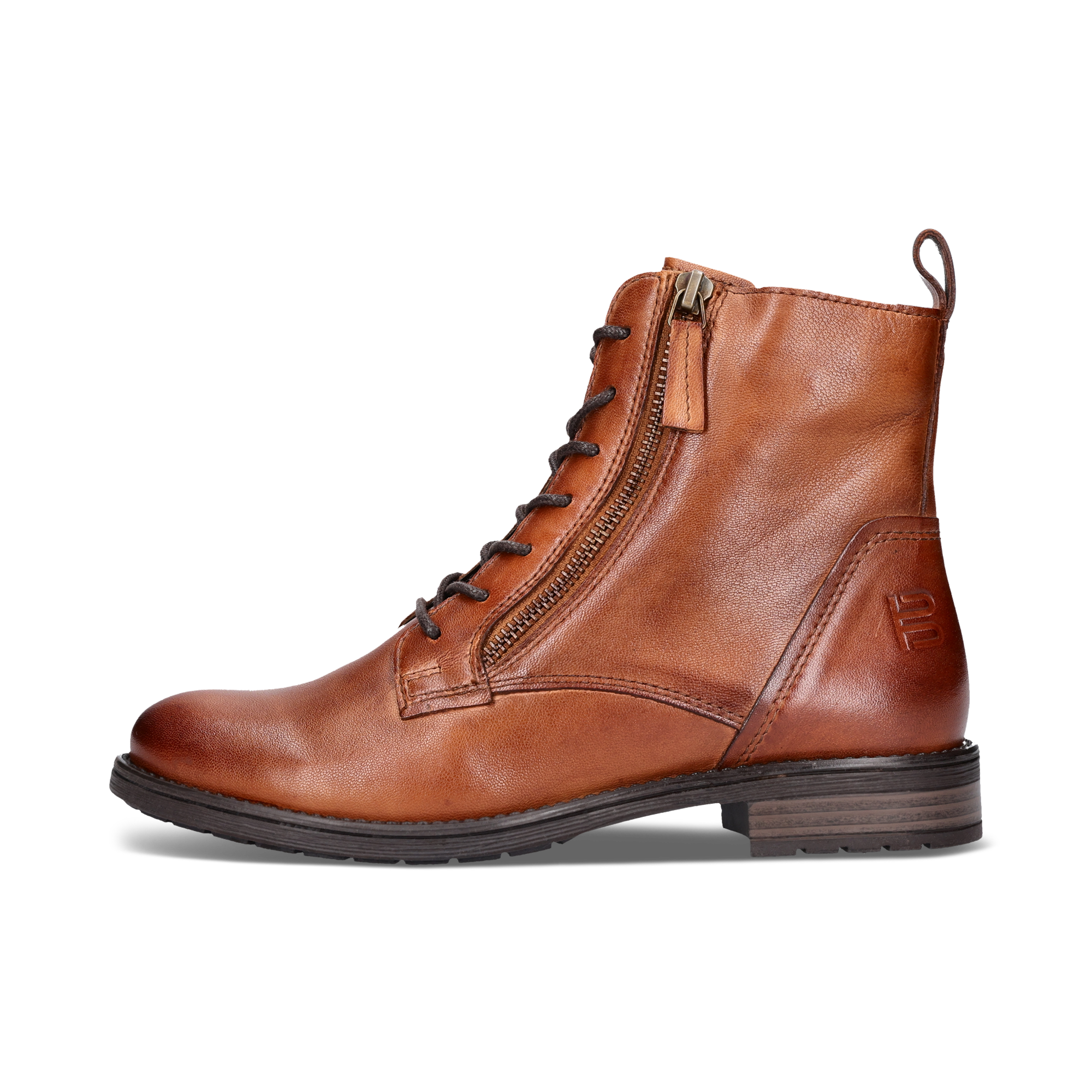 Leder Schnürstiefel cognac