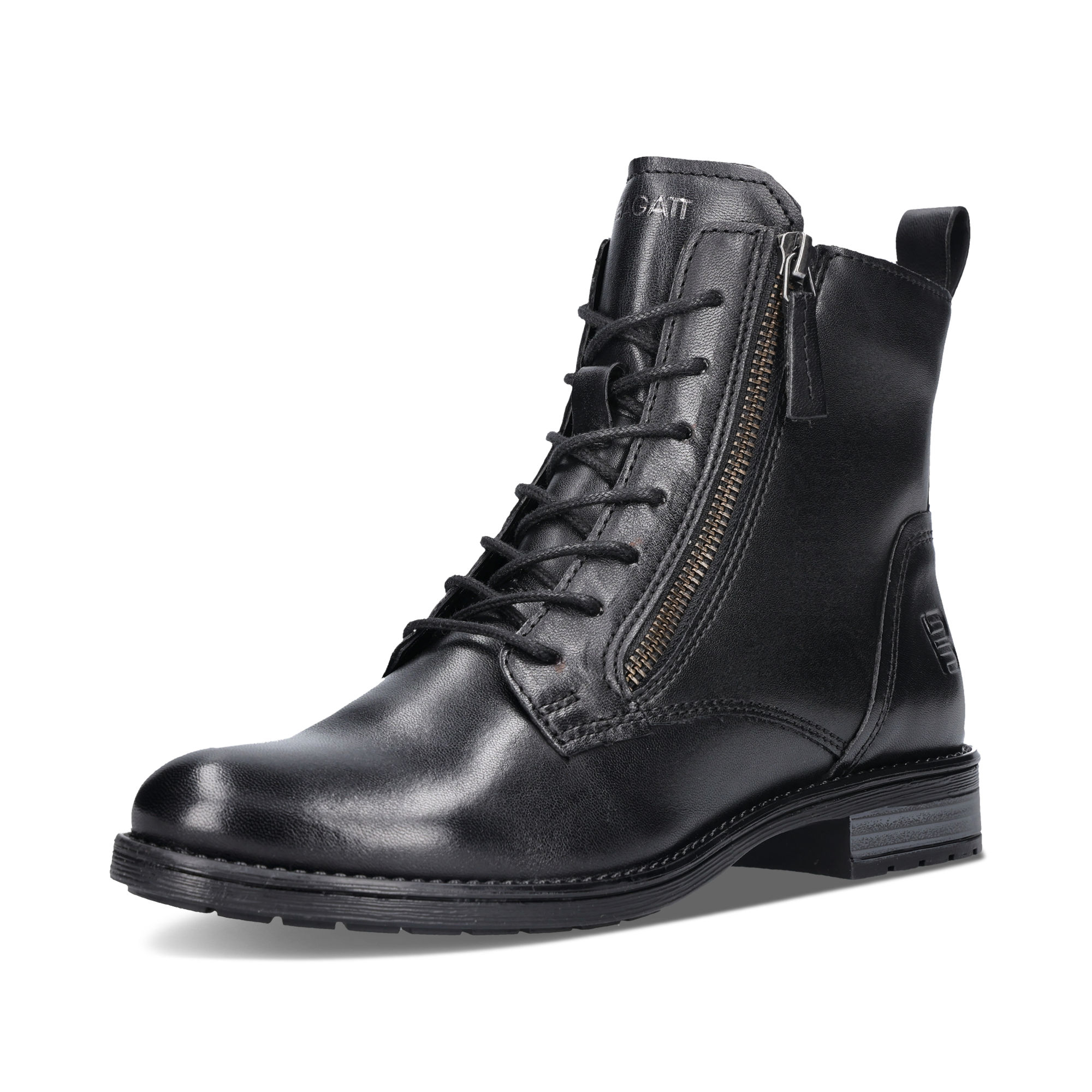 Leder Schnürstiefel schwarz