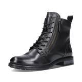 Leather Lace-up Boots black