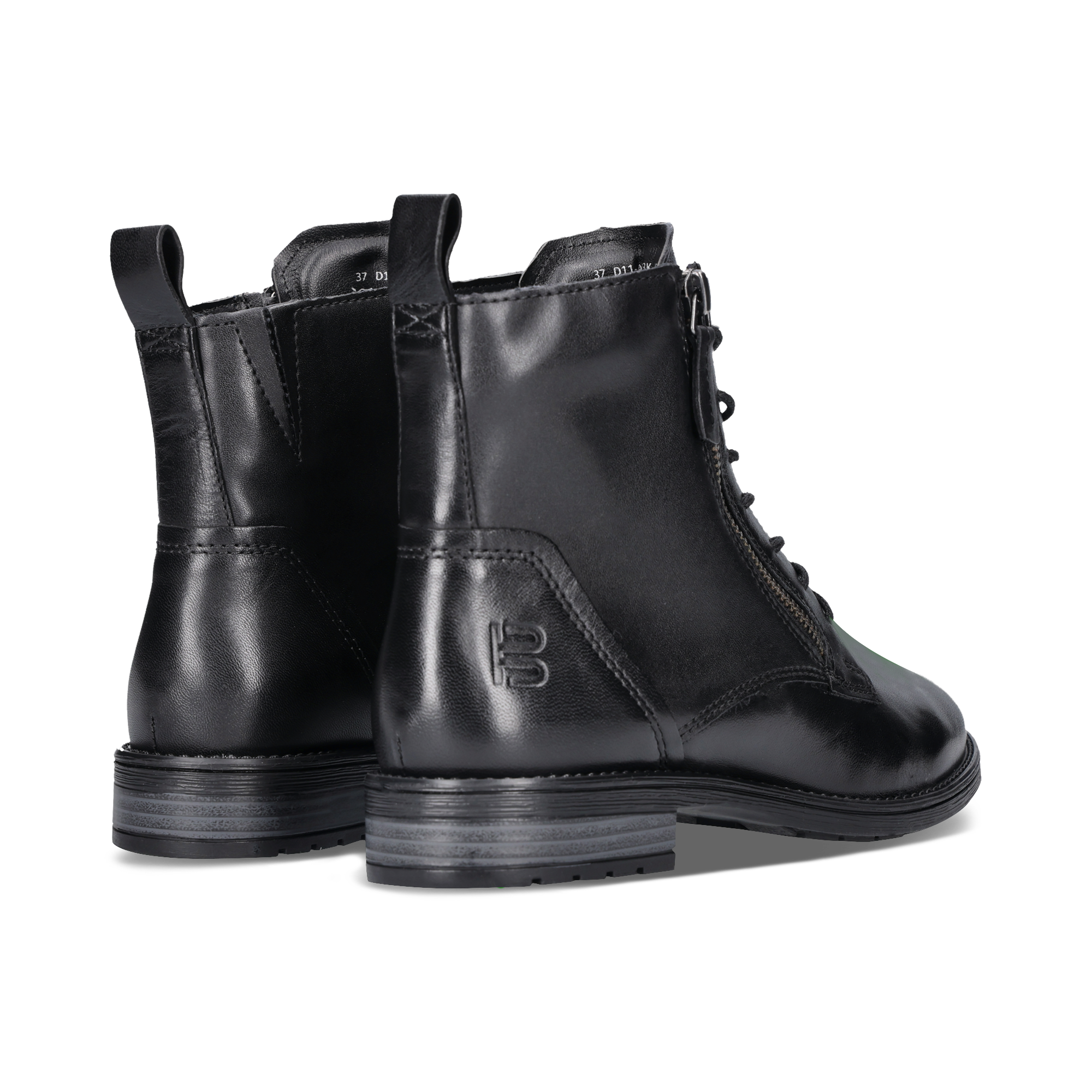 Leder Schnürstiefel schwarz