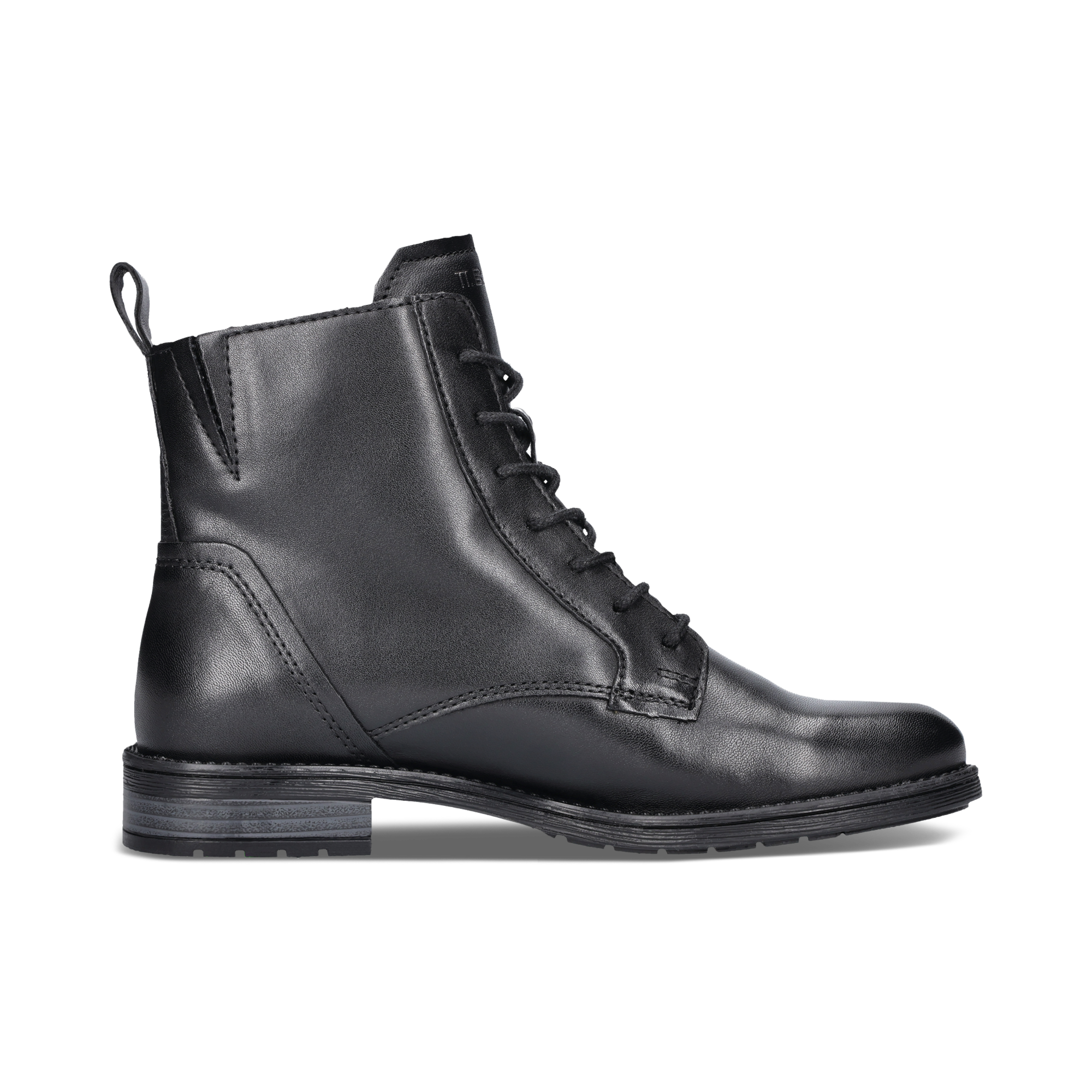 Leder Schnürstiefel schwarz