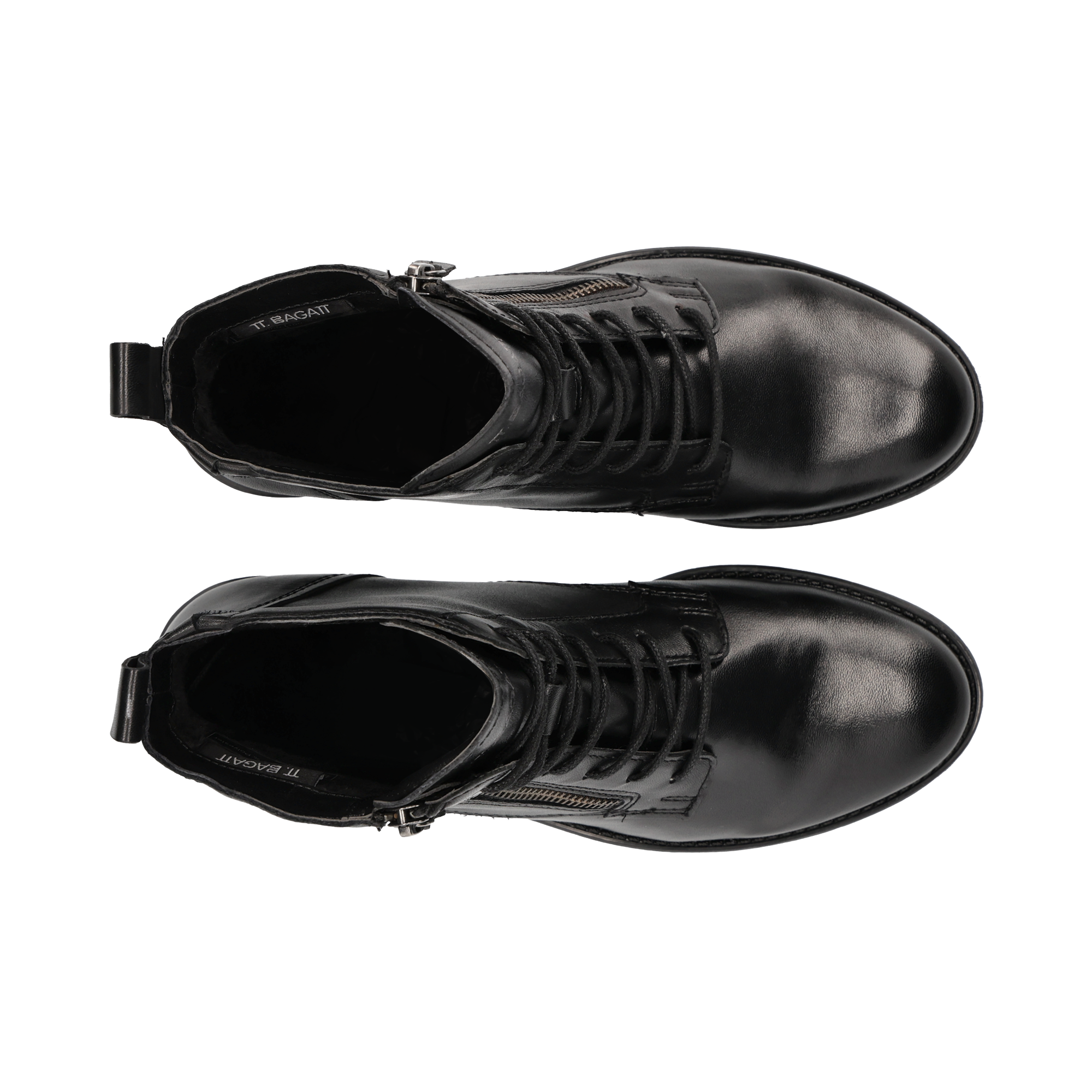Leder Schnürstiefel schwarz