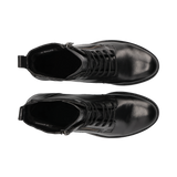 Leder Schnürstiefel schwarz