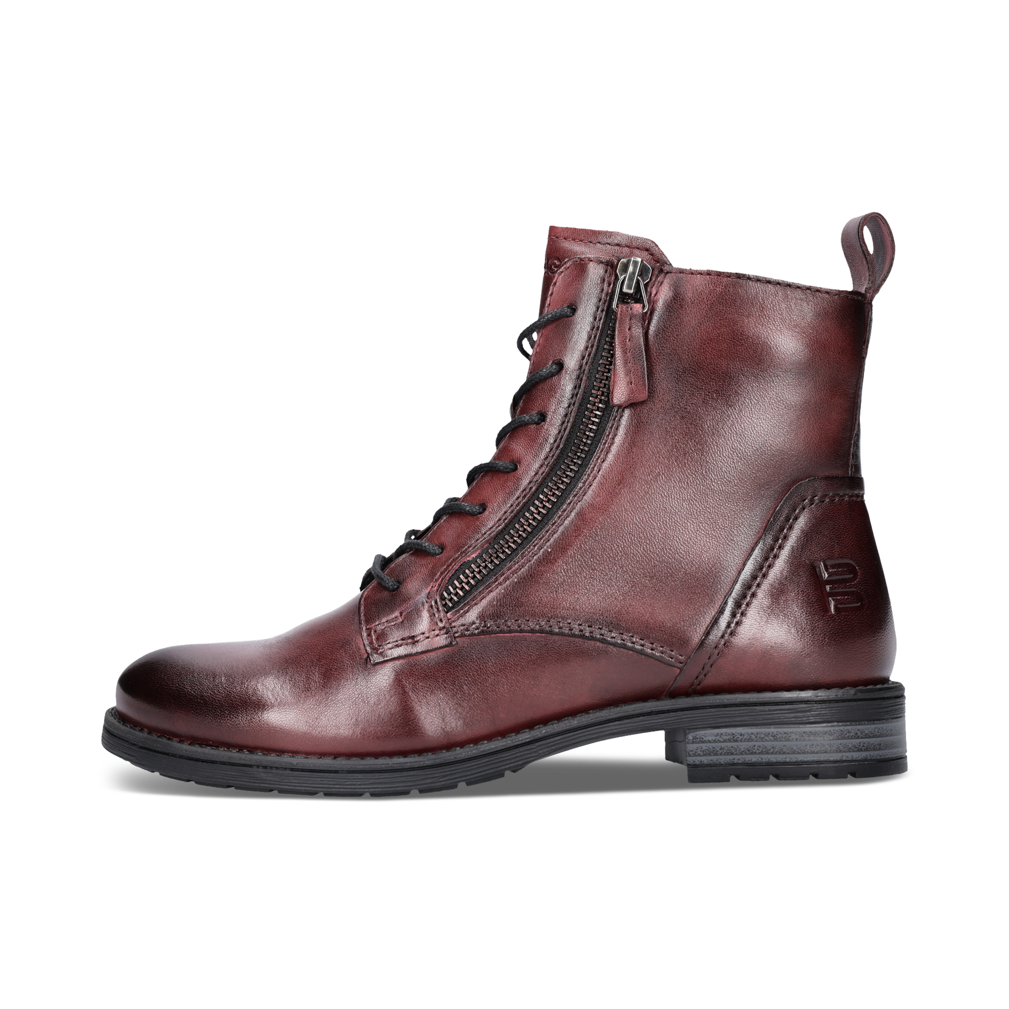 Leder Schnürstiefel bordo