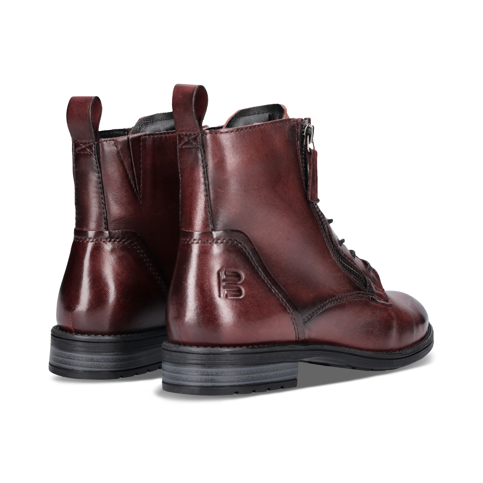 Leder Schnürstiefel bordo