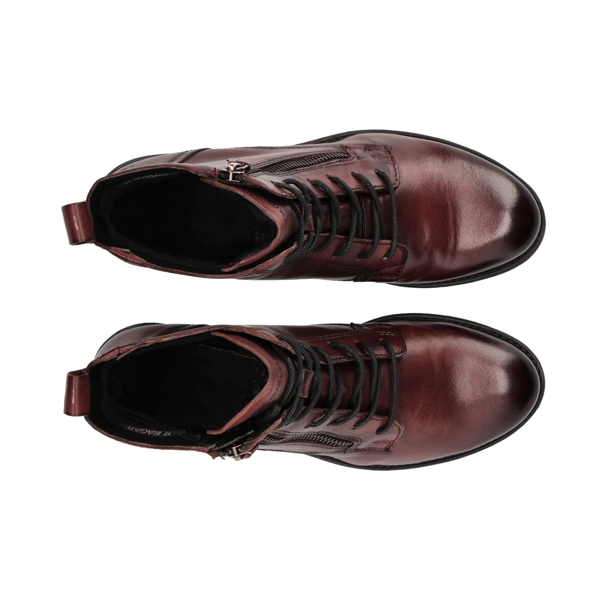 Leder Schnürstiefel bordo