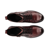 Leder Schnürstiefel bordo