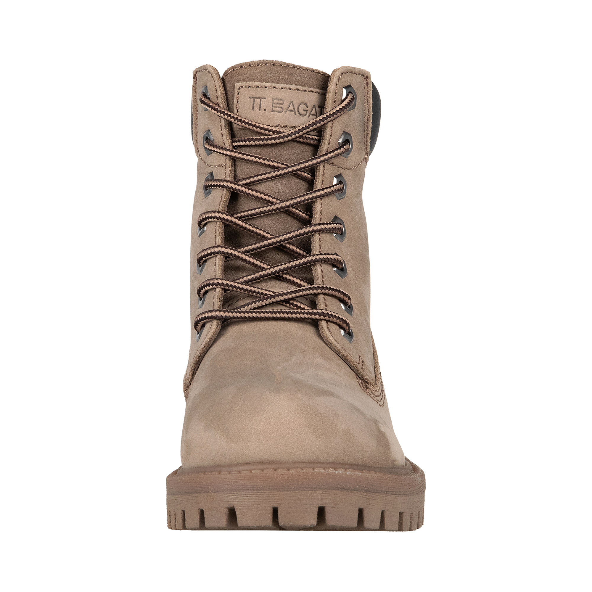 Leder Schnürstiefel taupe