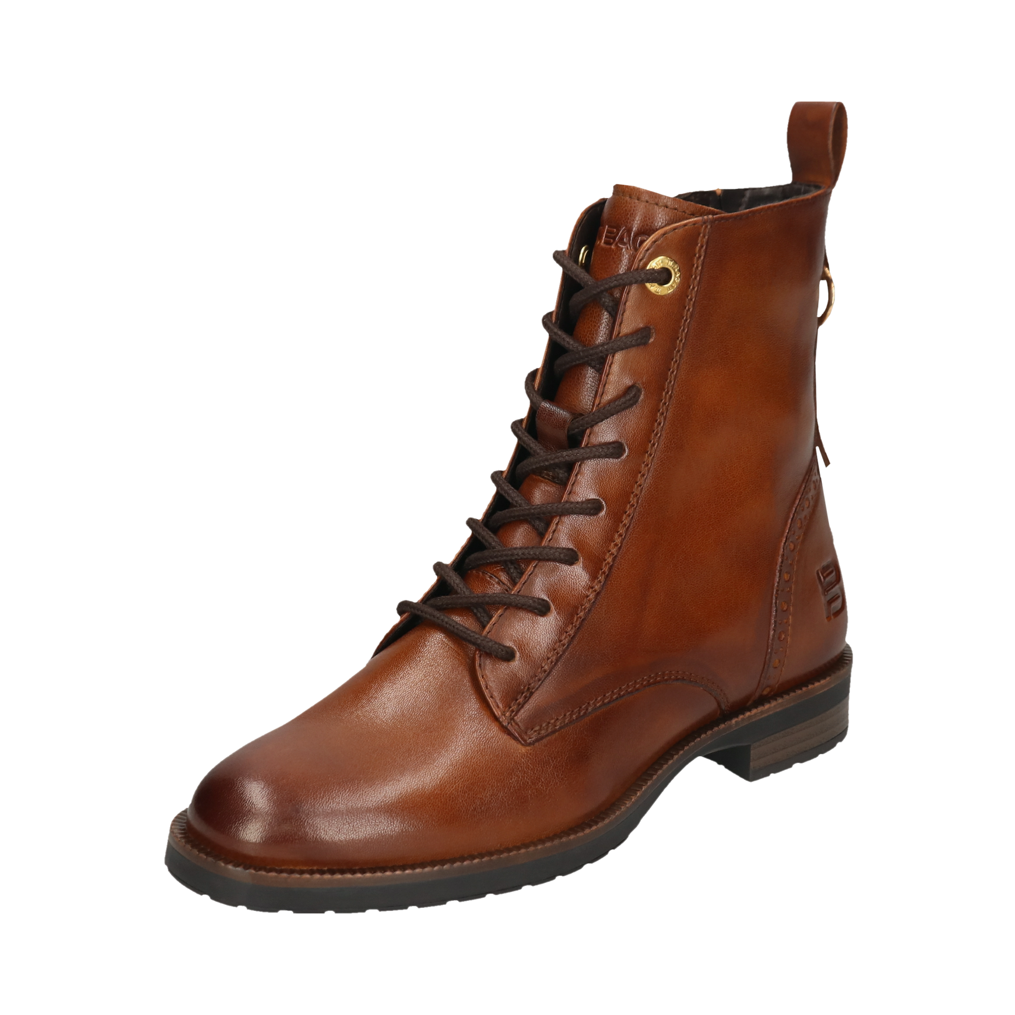 Leather Lace-up Boots cognac