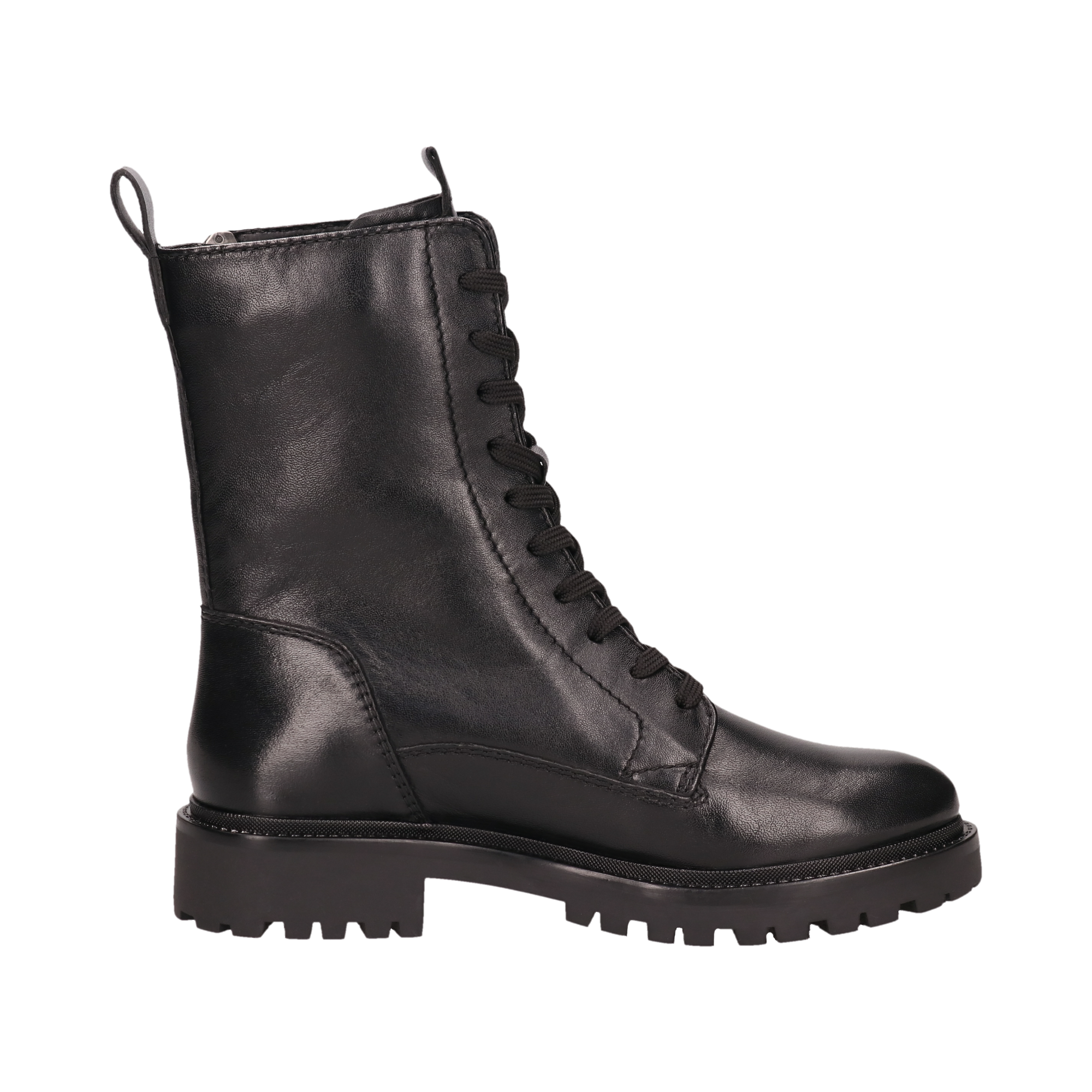 Leder Schnürstiefel schwarz