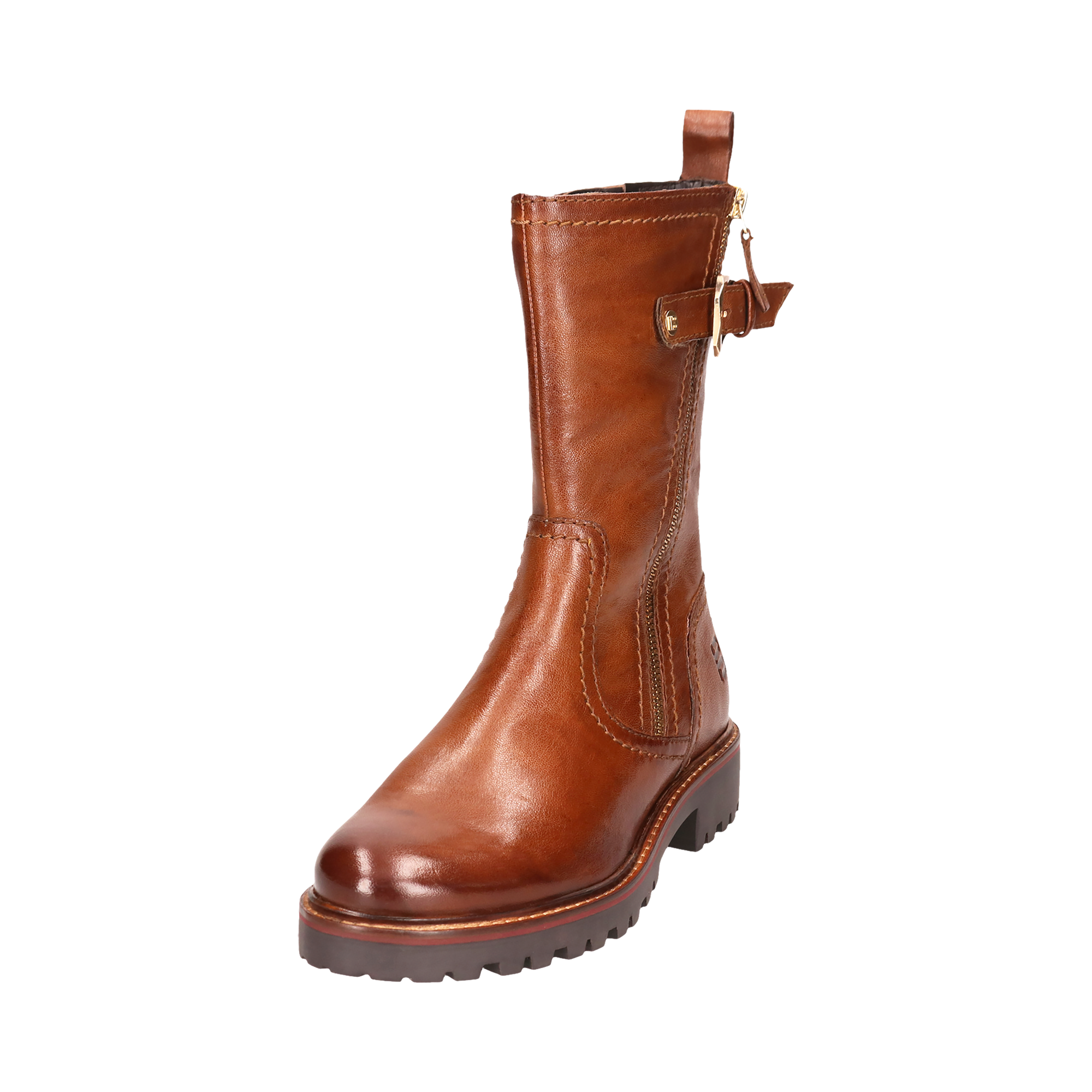 Leder Stiefel cognac