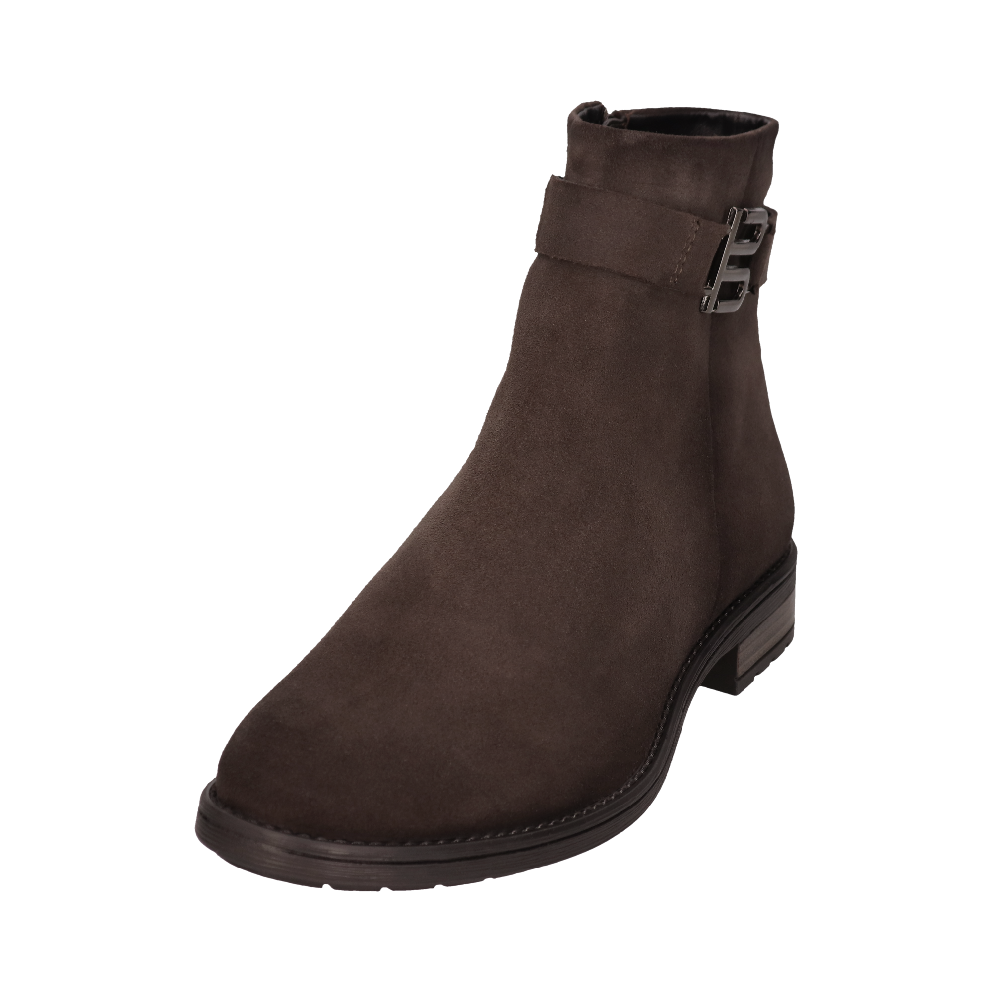 Leder Stiefel dunkelgrau