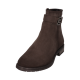 Leder Stiefel dunkelgrau