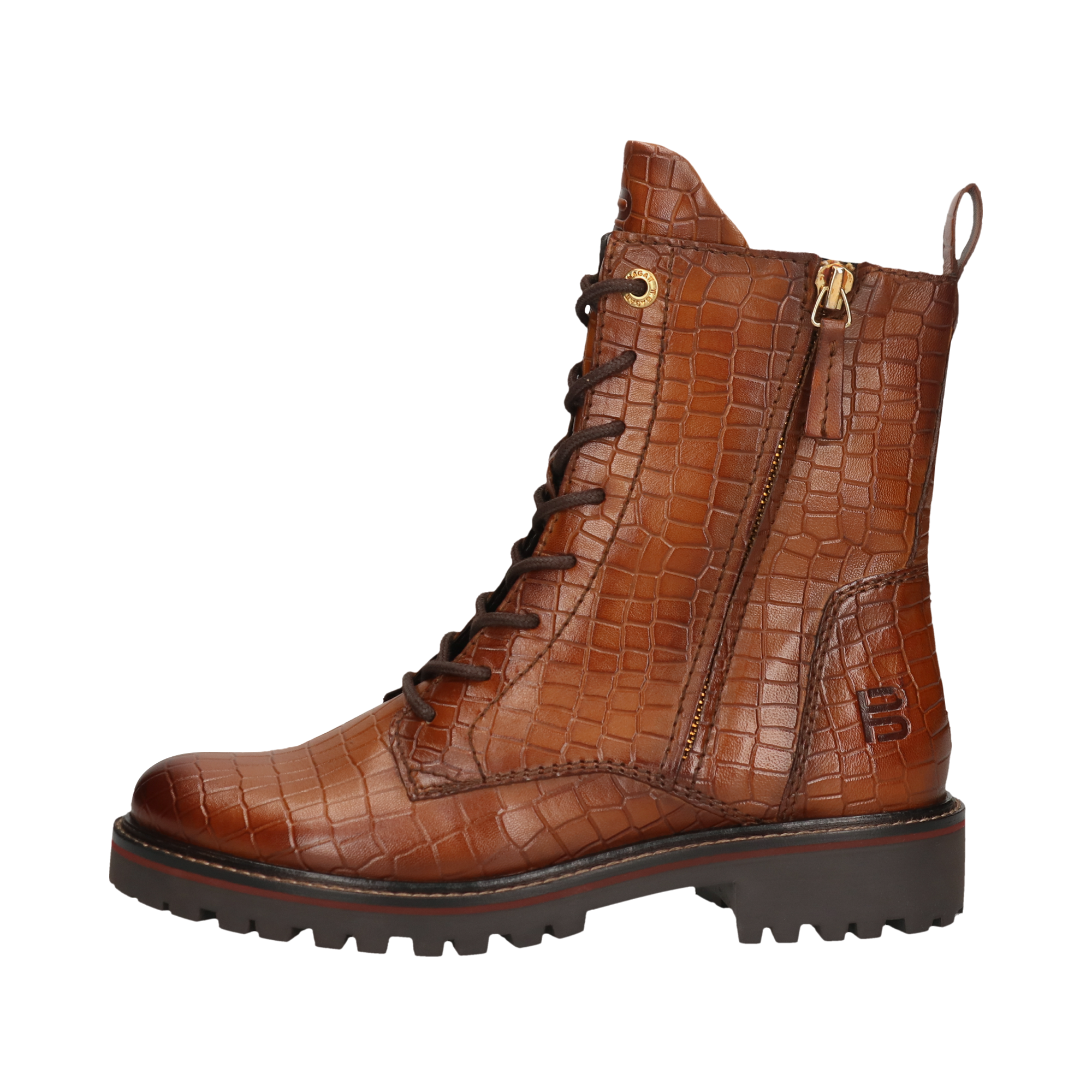 Leather Lace-up Boots cognac
