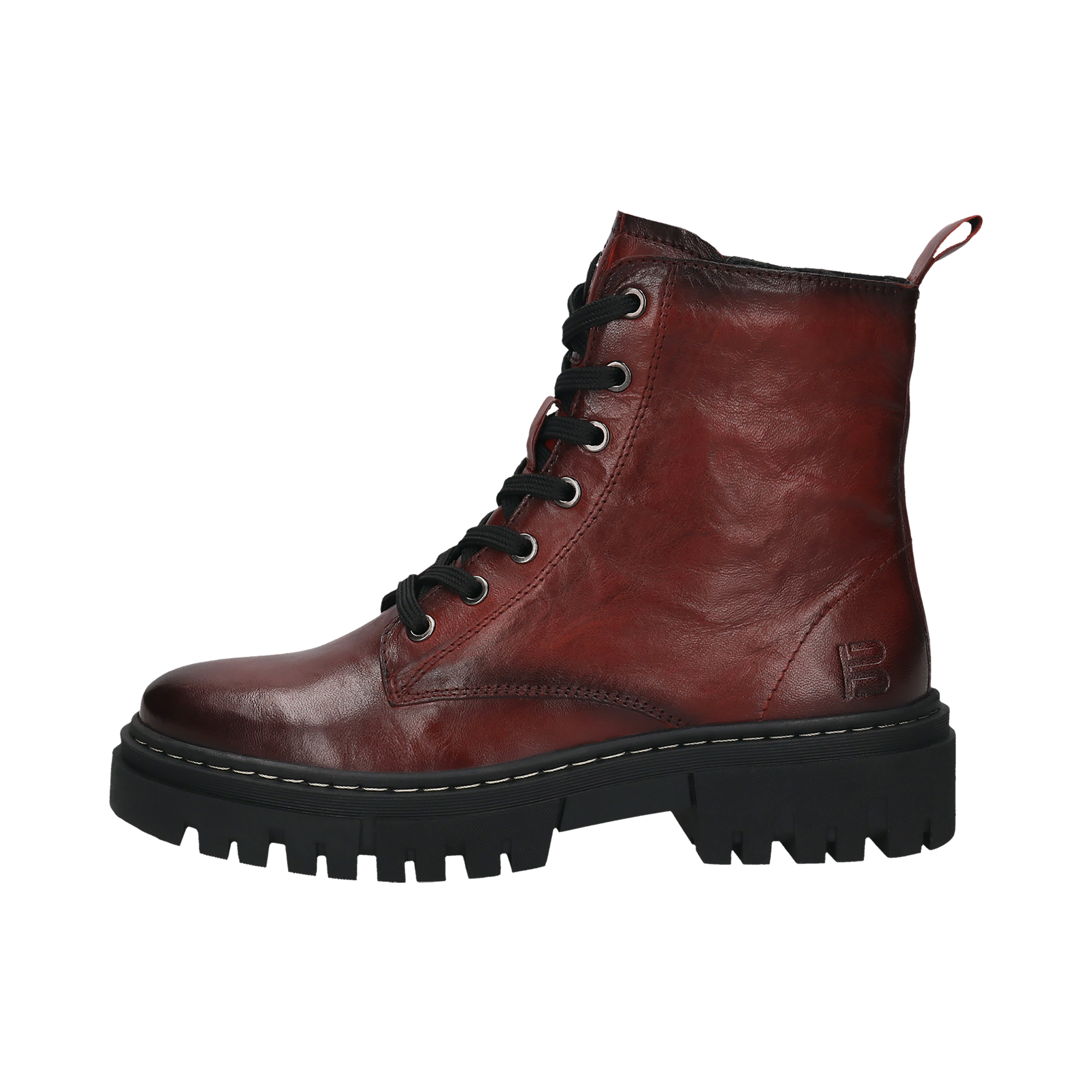 Leder Schnürstiefel dunkelrot