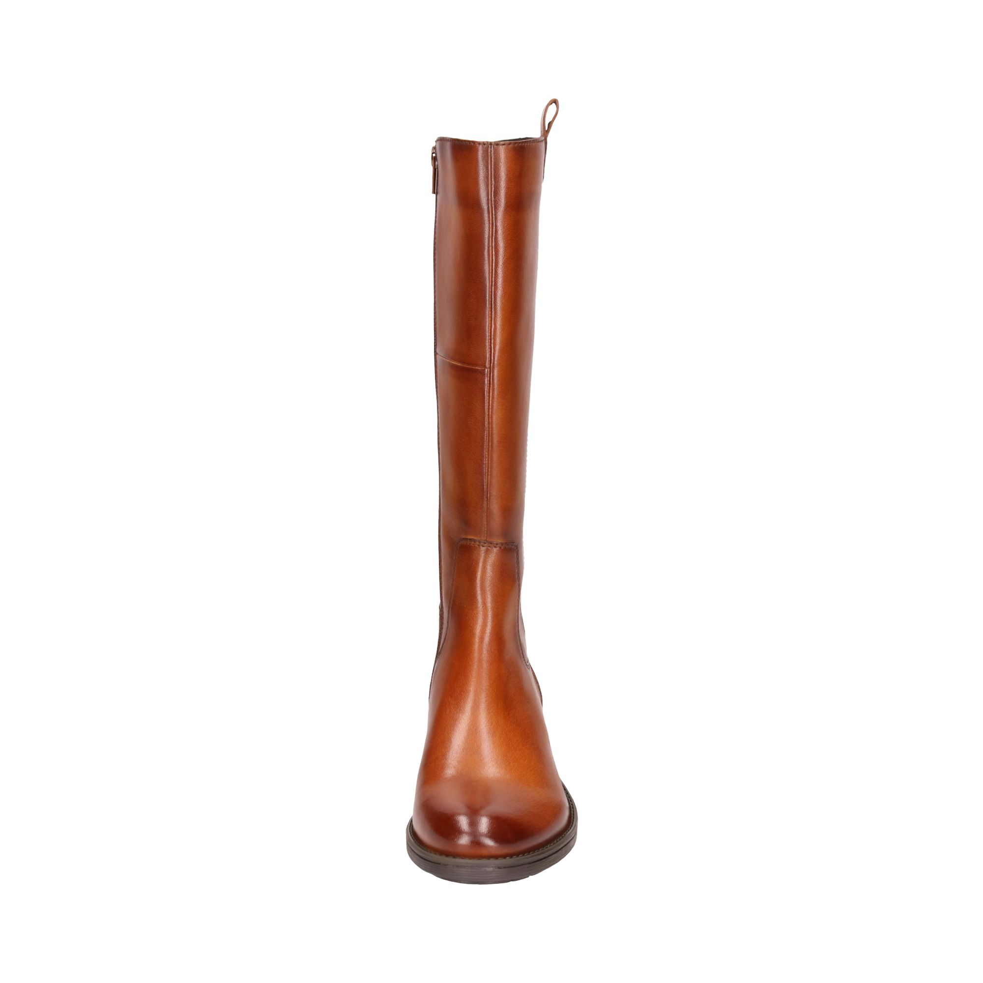 Leder Langschaftstiefel cognac