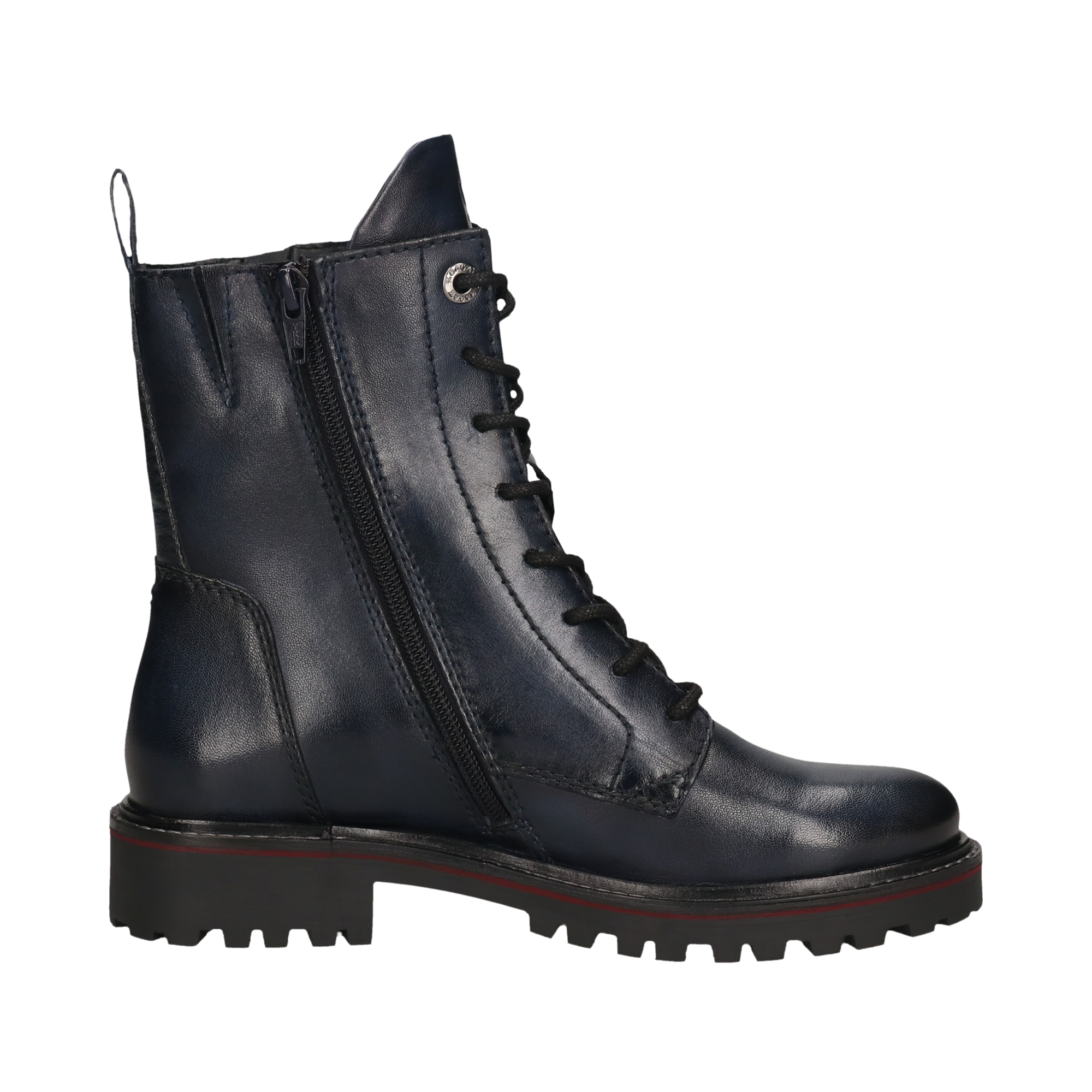 Leather Lace-up Boots dark blue