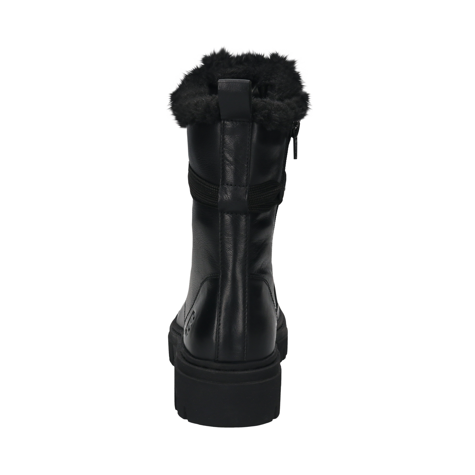 Leather Lace-up Boots black