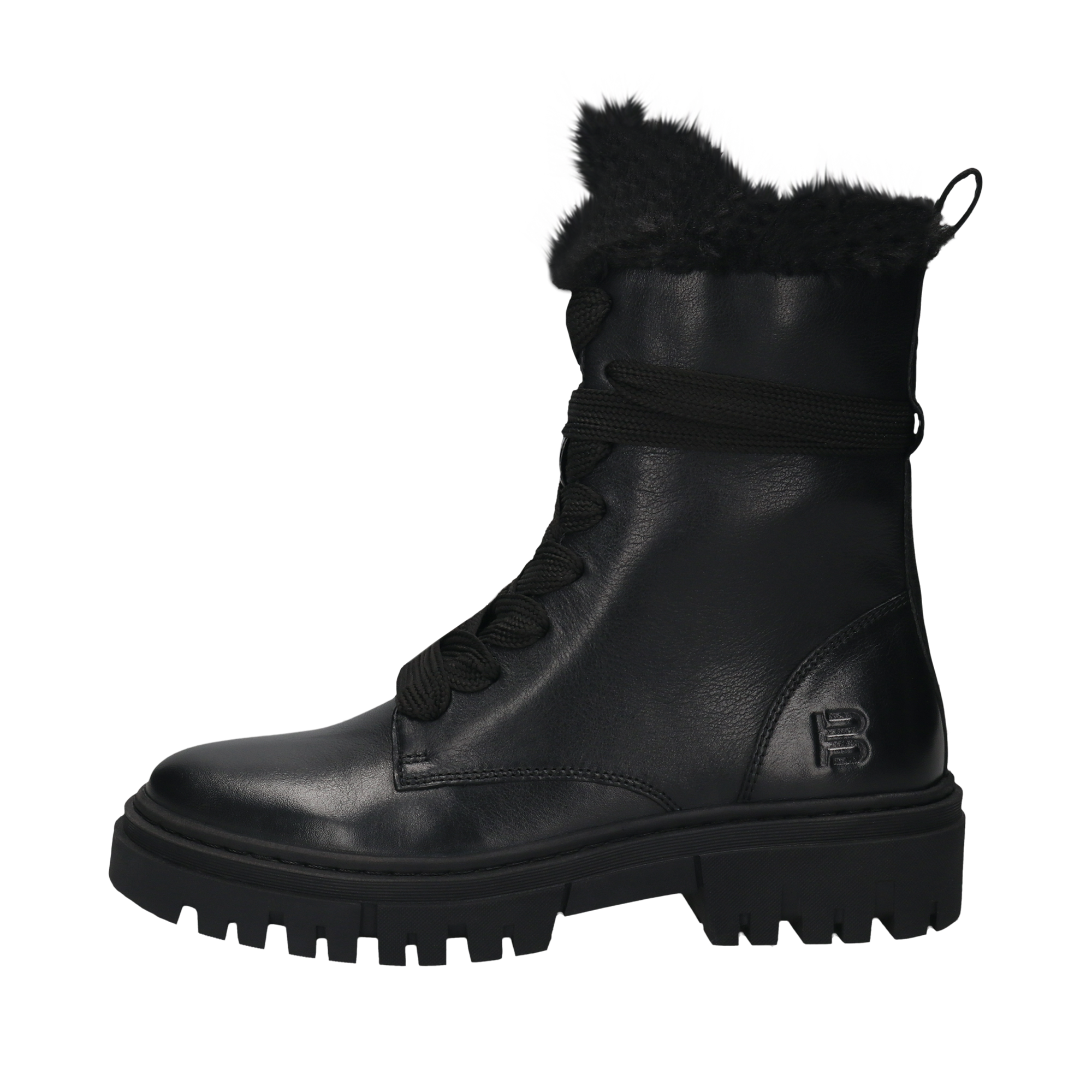 Leather Lace-up Boots black