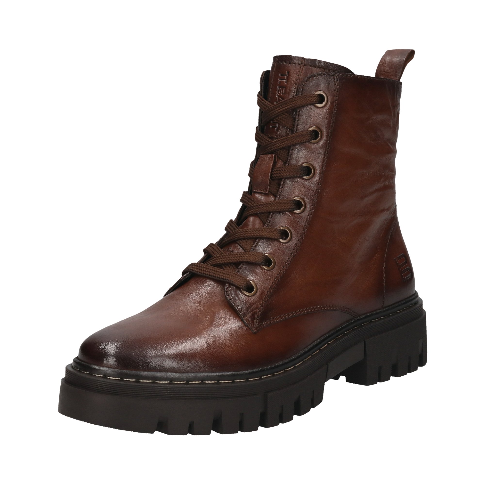 Leder Schnürstiefel cognac