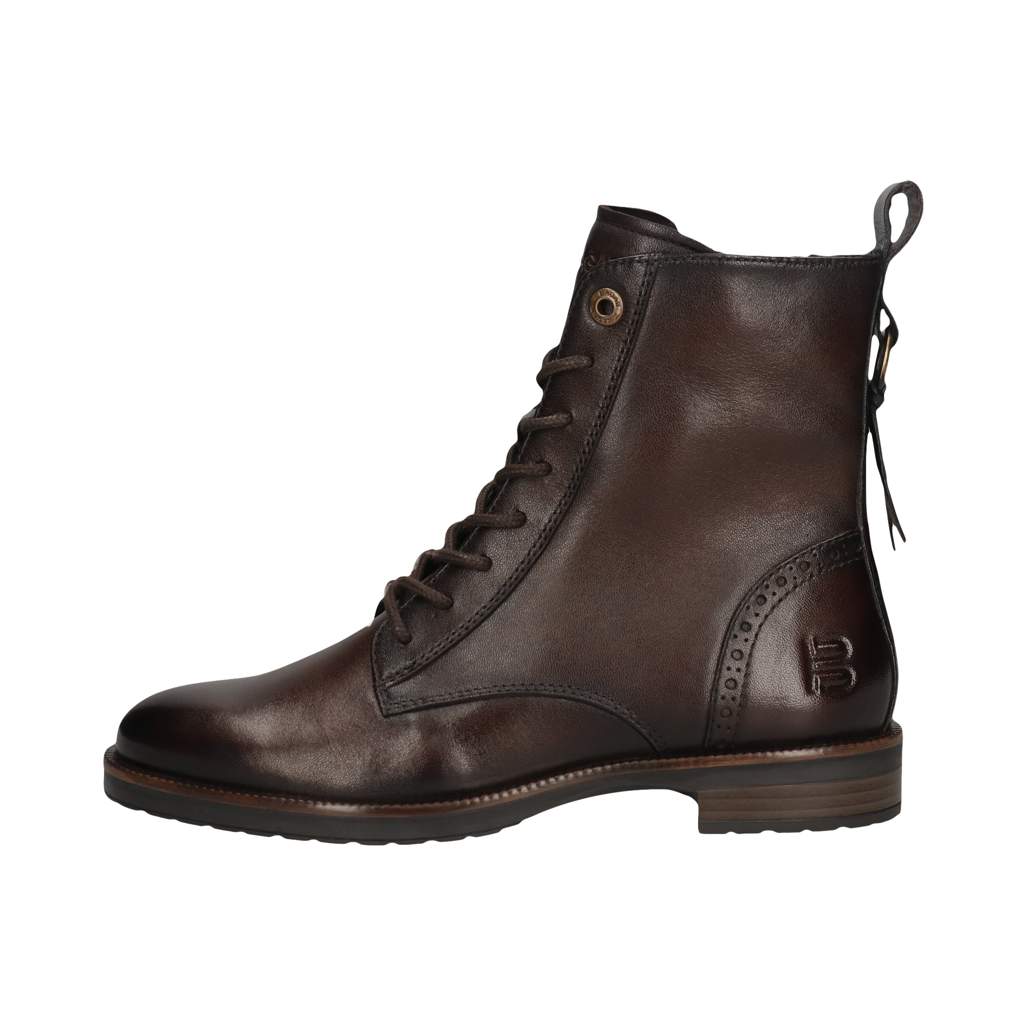 Leather Lace-up Boots dark brown
