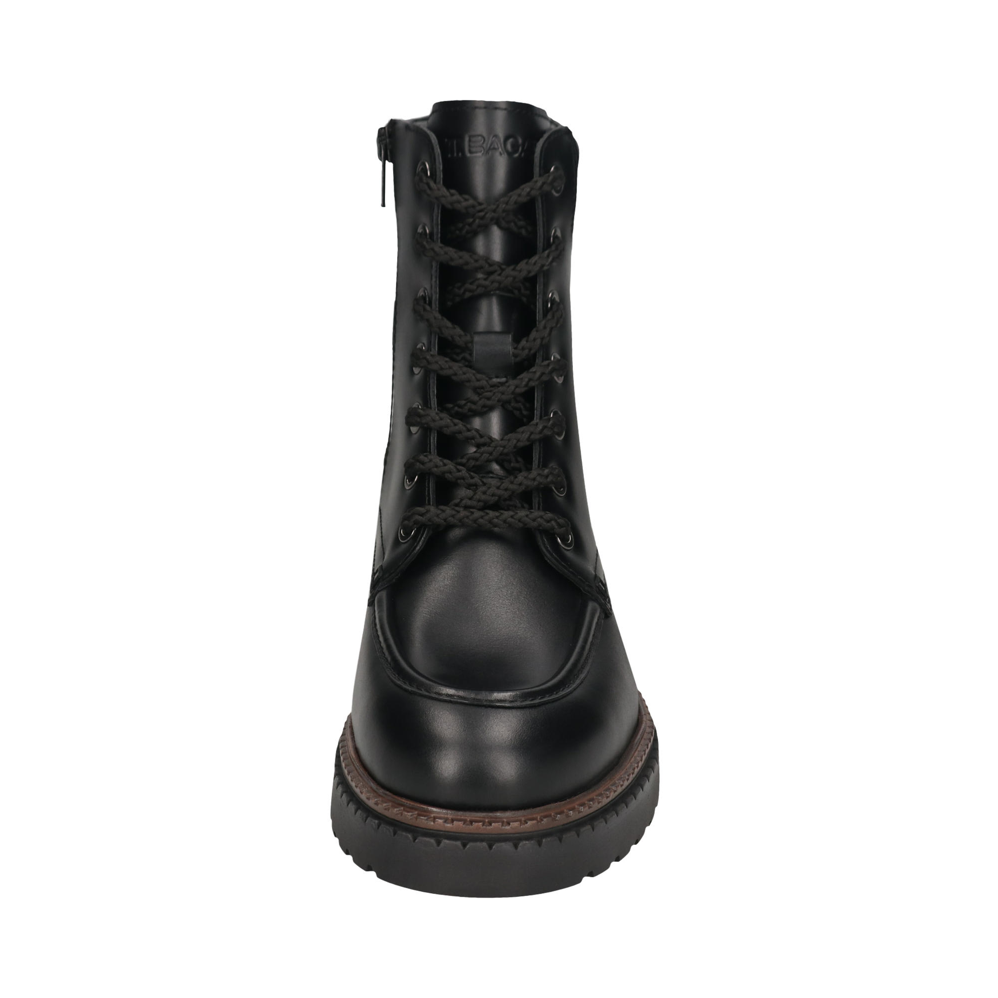 Leather Lace-up Boots black