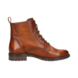 Leder Schnürstiefel cognac