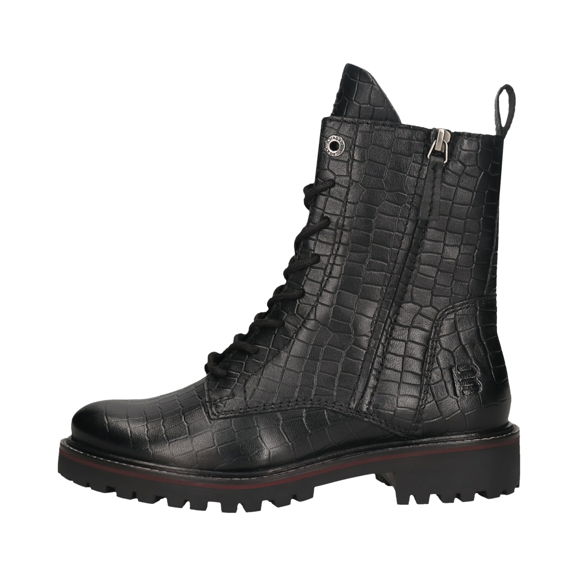 Leather Lace-up Boots black