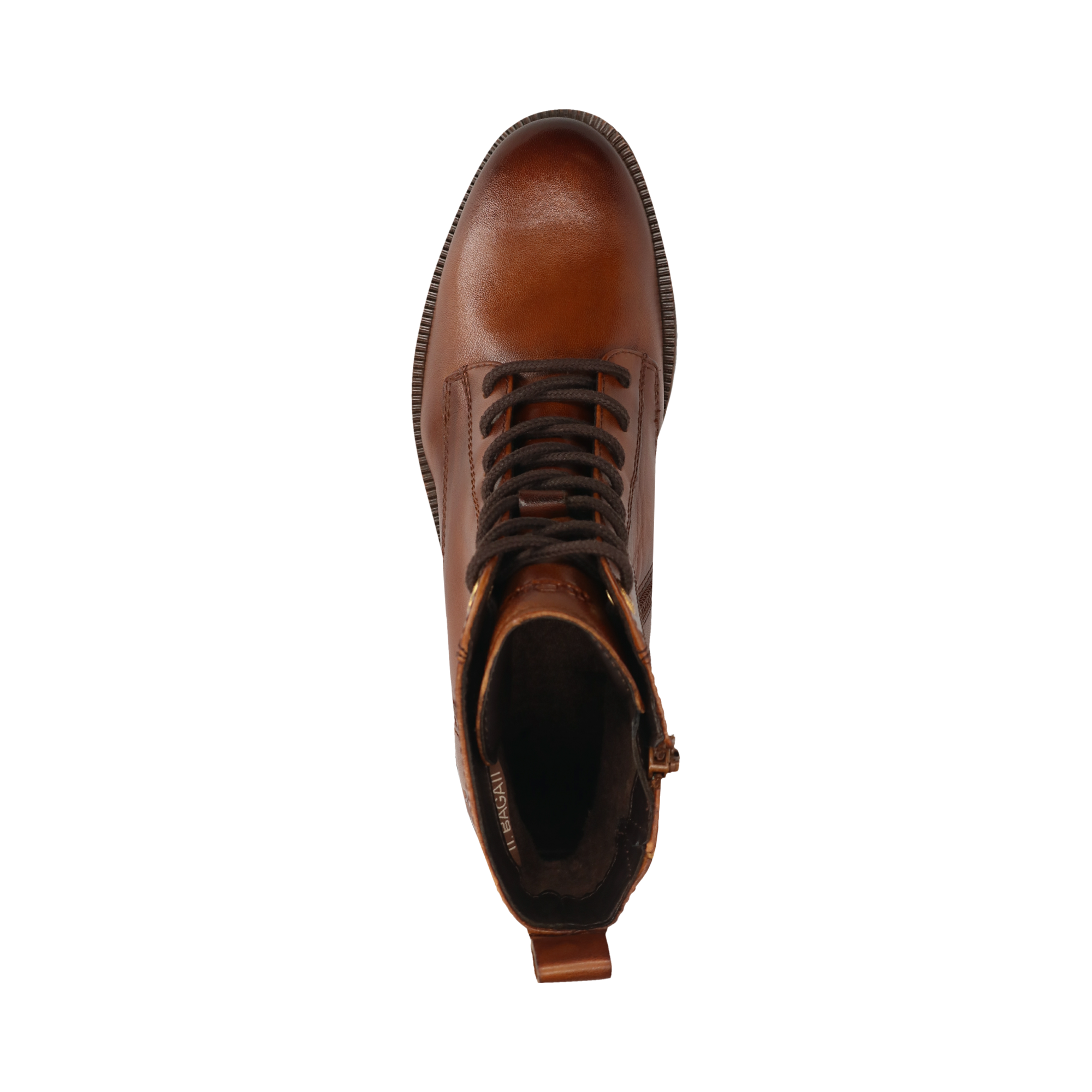 Leather Lace-up Boots cognac